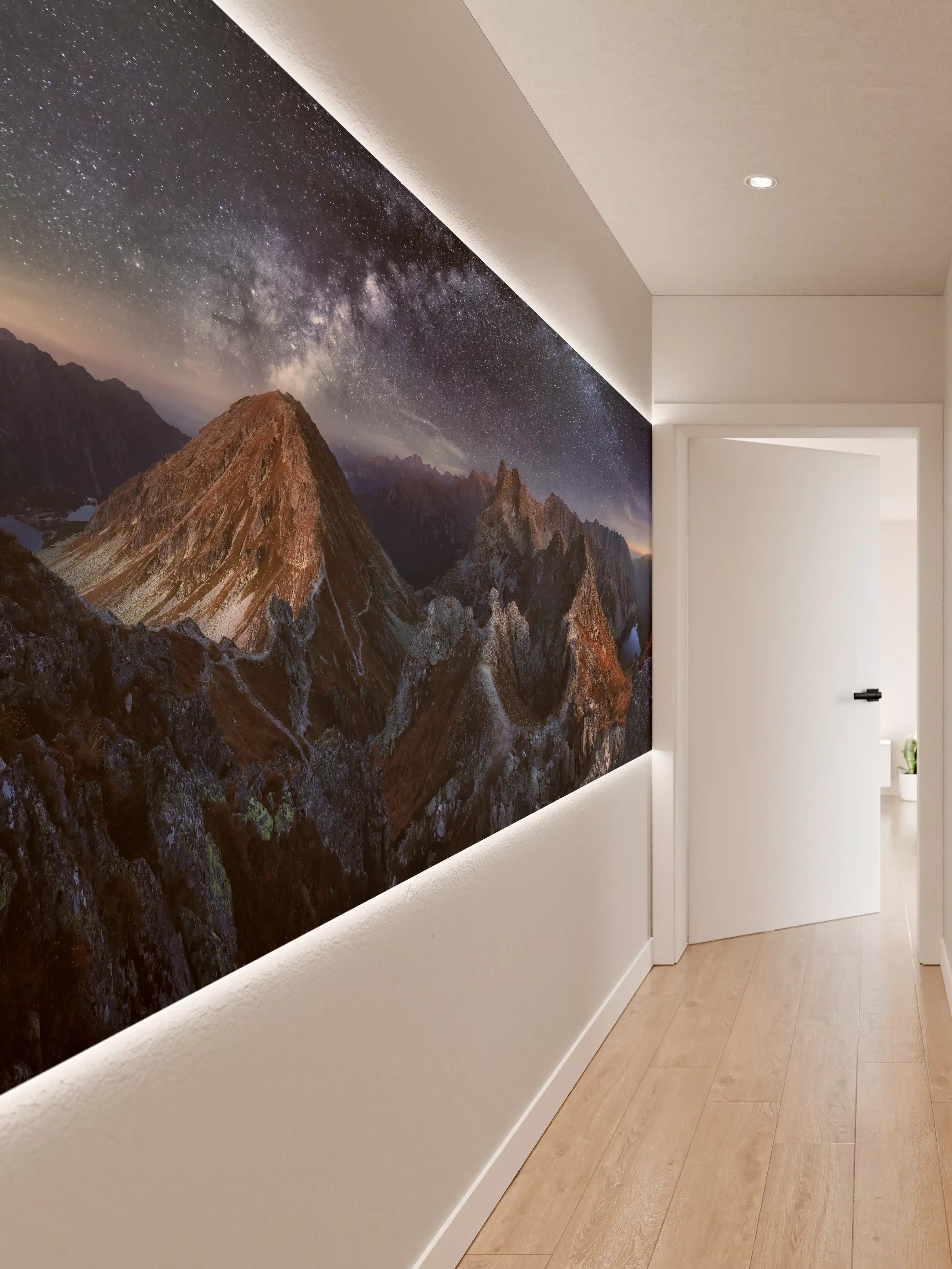 Wandverkleidung Flur - Milchstraße über Tatra Gebirgspanorama