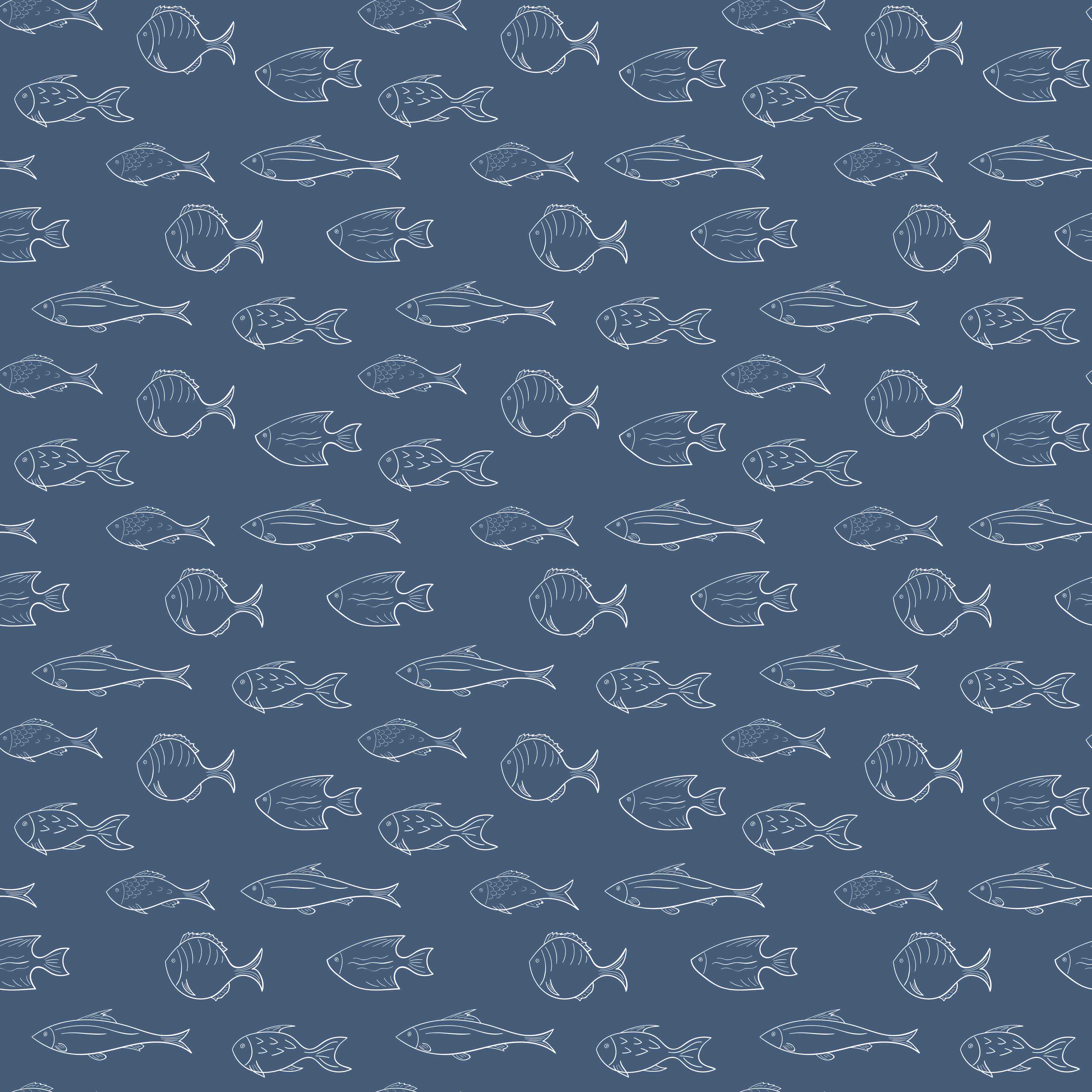 Wandverkleidung Flur-Minimal Fischmuster Blau