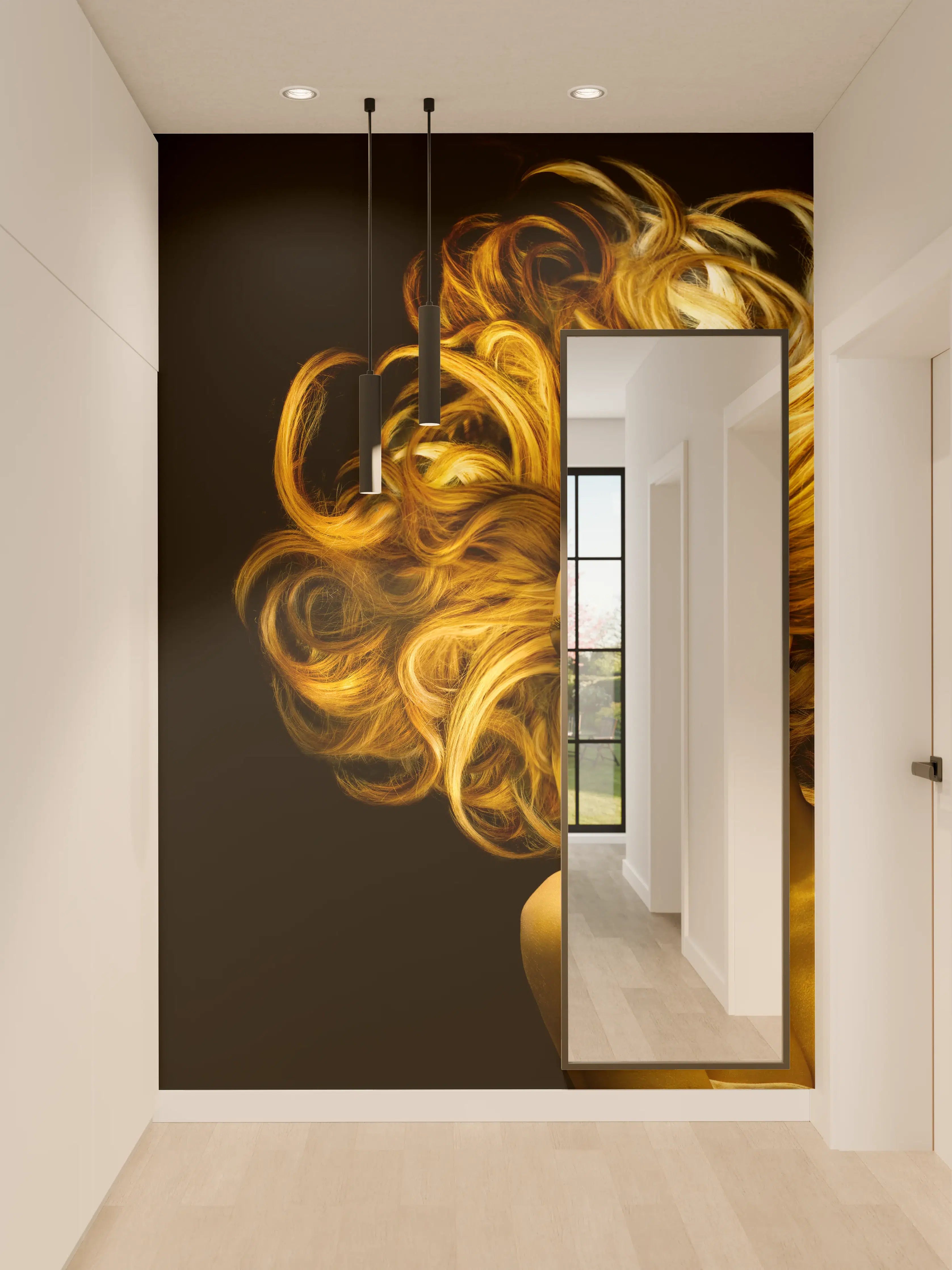 Wandverkleidung Flur - Model in Gold