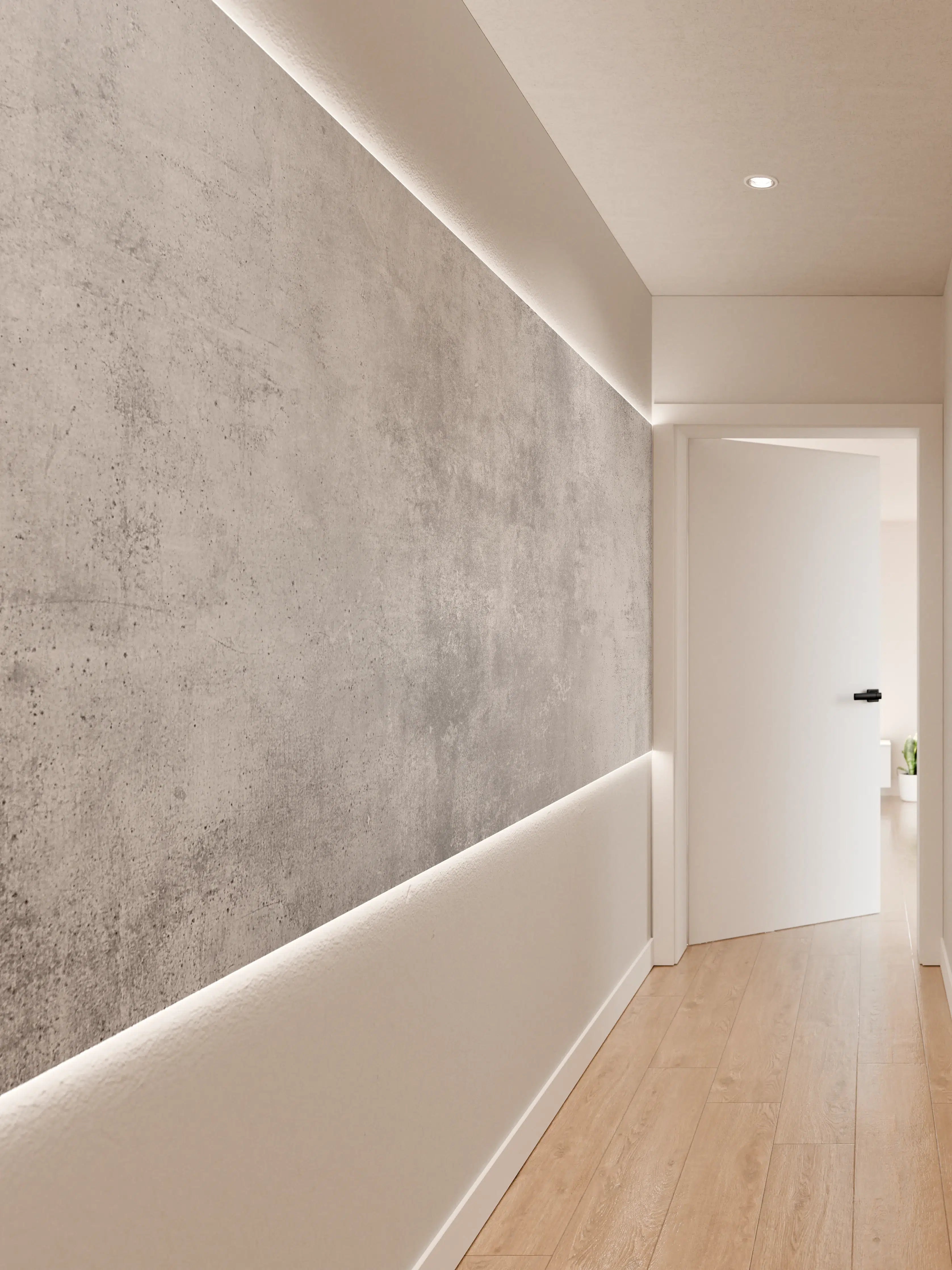 Wandverkleidung Flur - Moderne Betonwand in Grau