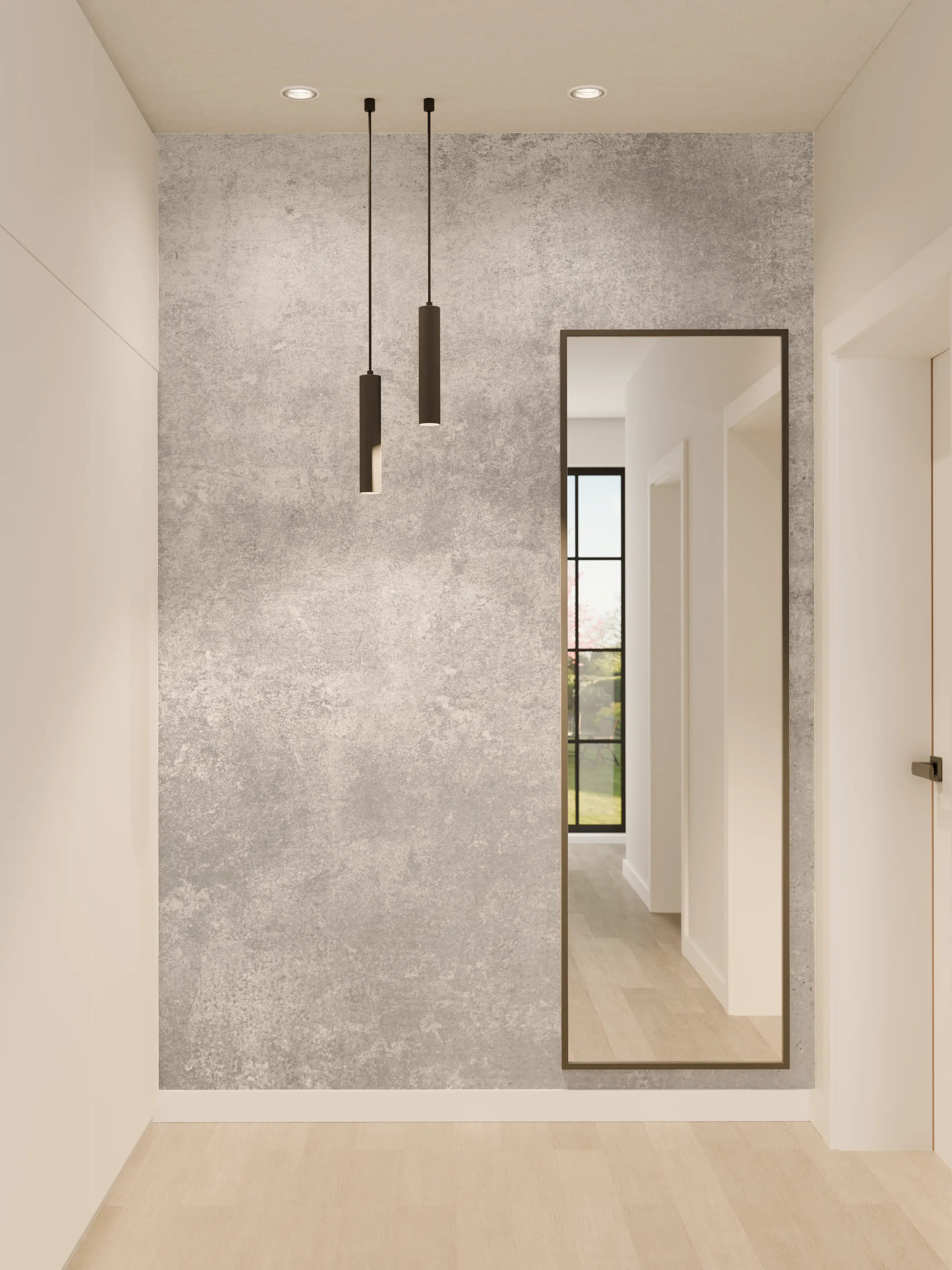 Wandverkleidung Flur - Moderne Betonwand in Grau