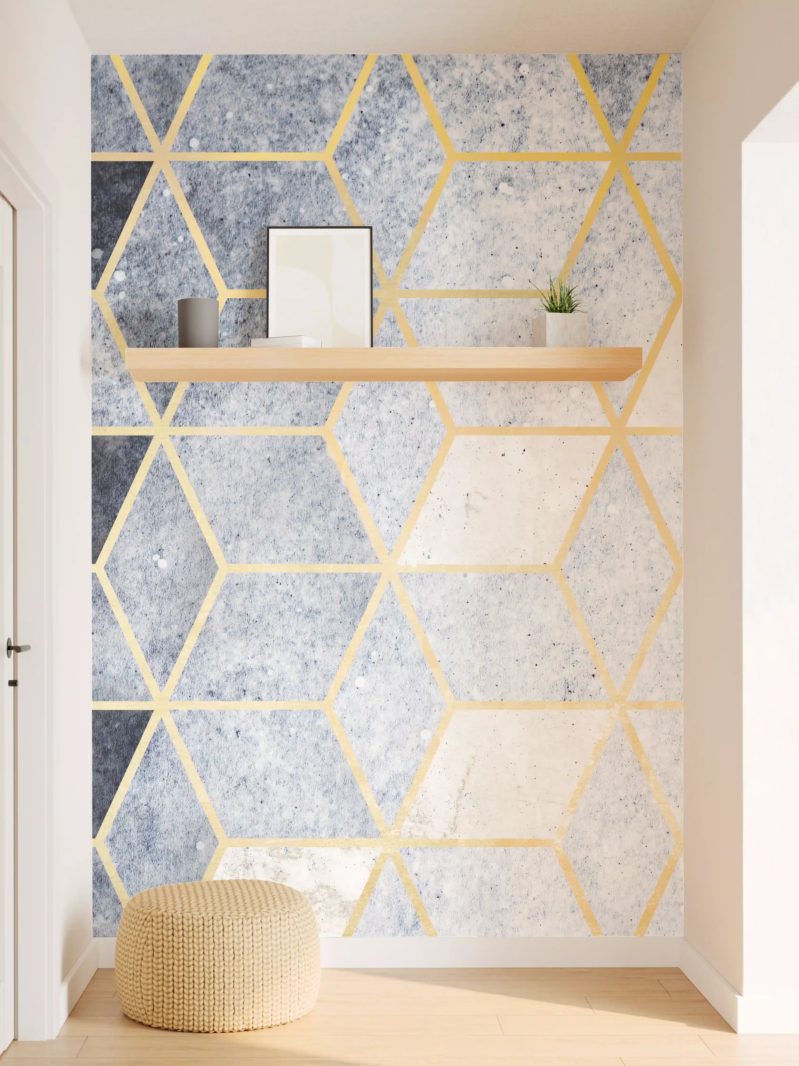 Wandverkleidung Flur - Moderne Gold- und Antarctic-Design