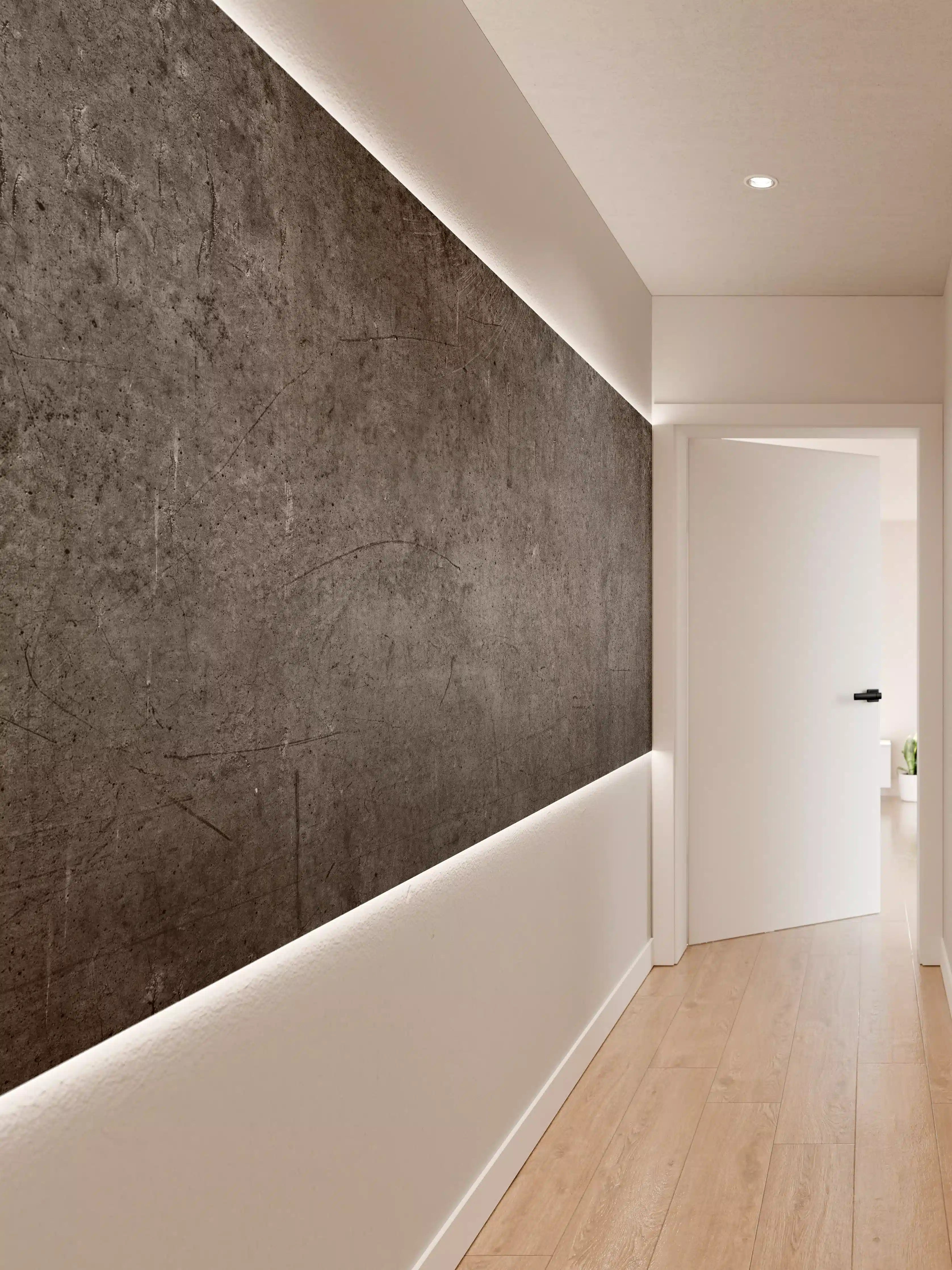 Wandverkleidung Flur - Moderne Grau-Schwarze Betonoptik