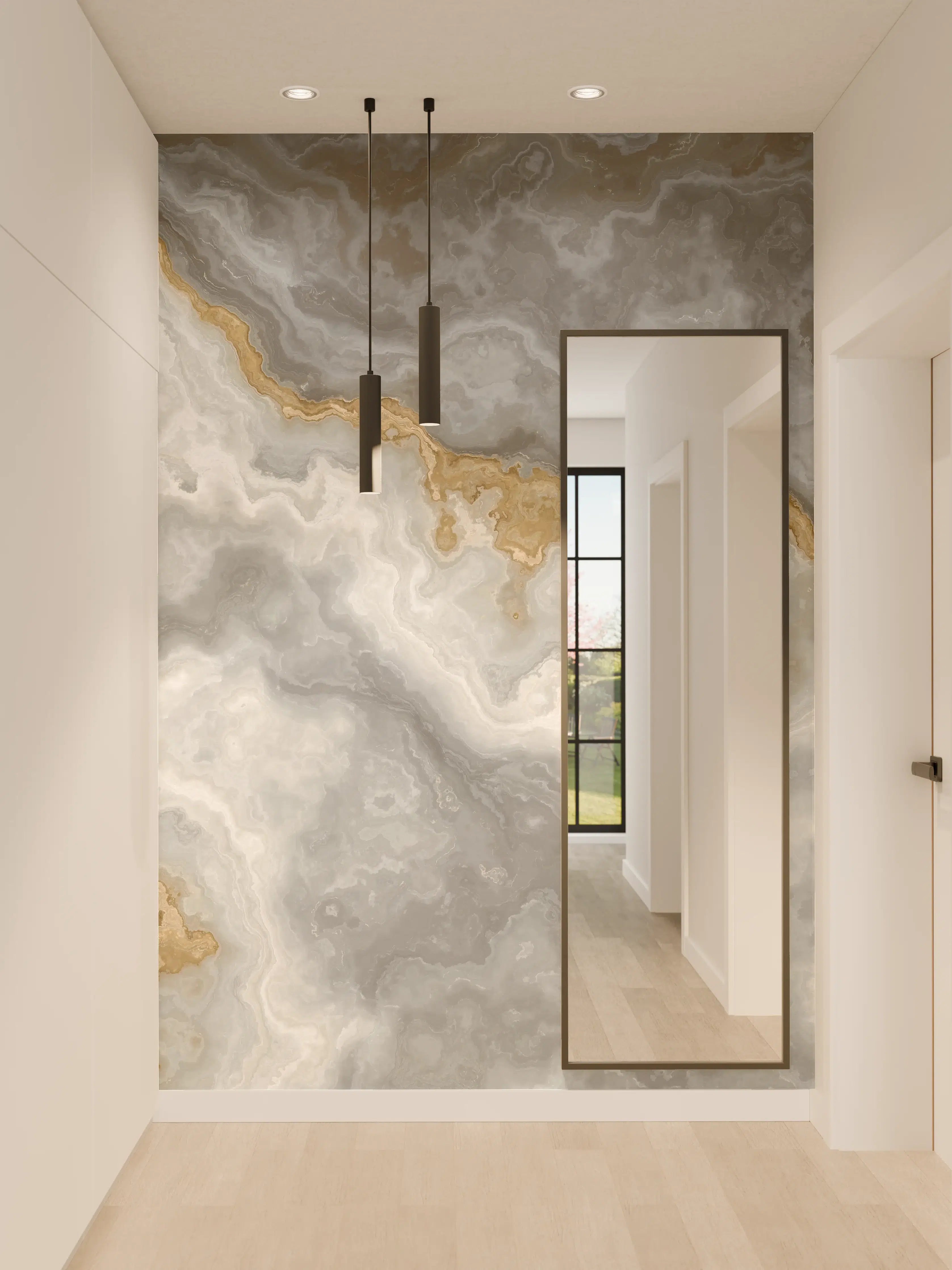 Wandverkleidung Flur - Moderne Marmoroptik Wandfliese
