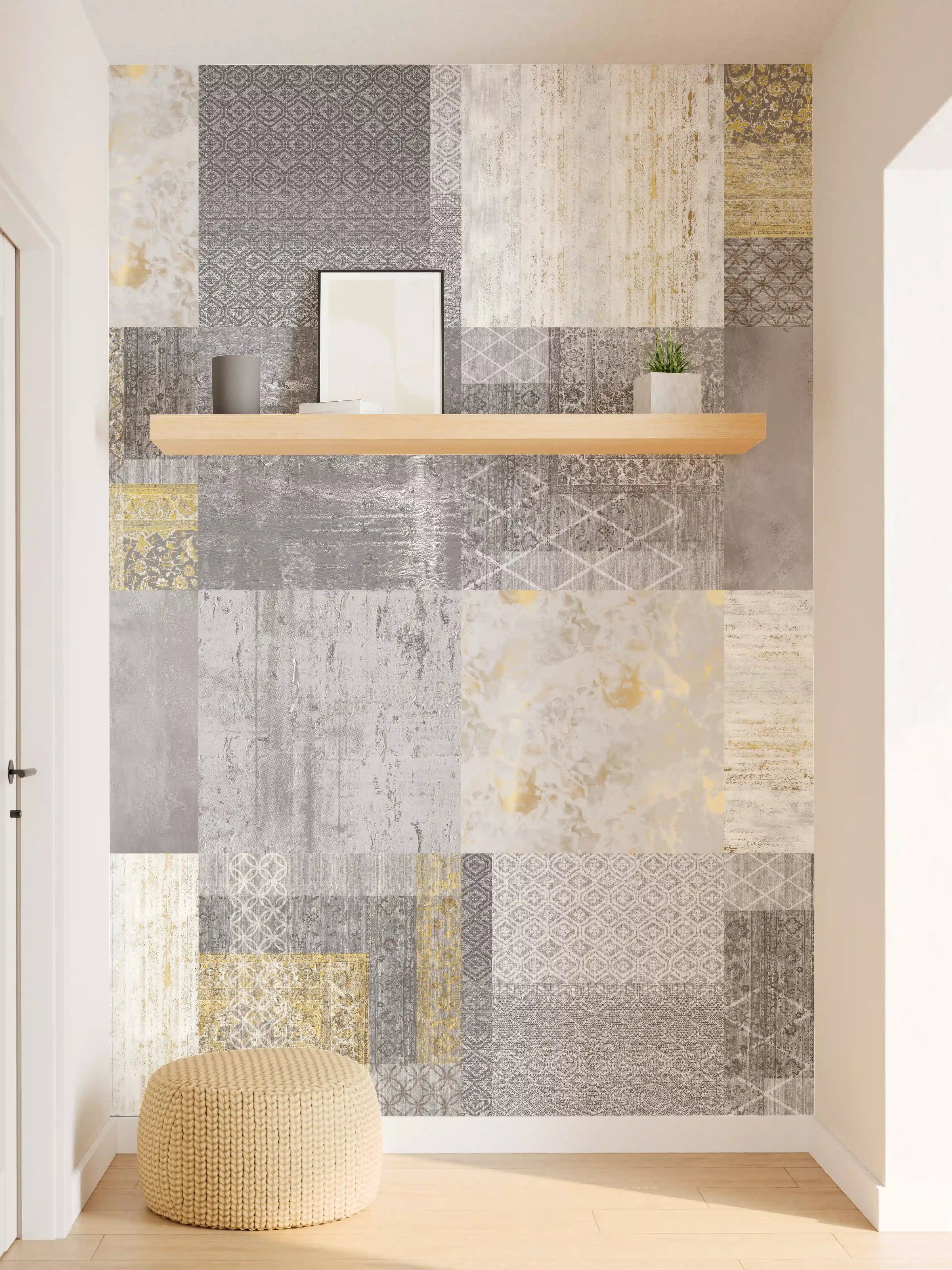 Wandverkleidung Flur - Moderne Patchwork-Optik Wanddekoration