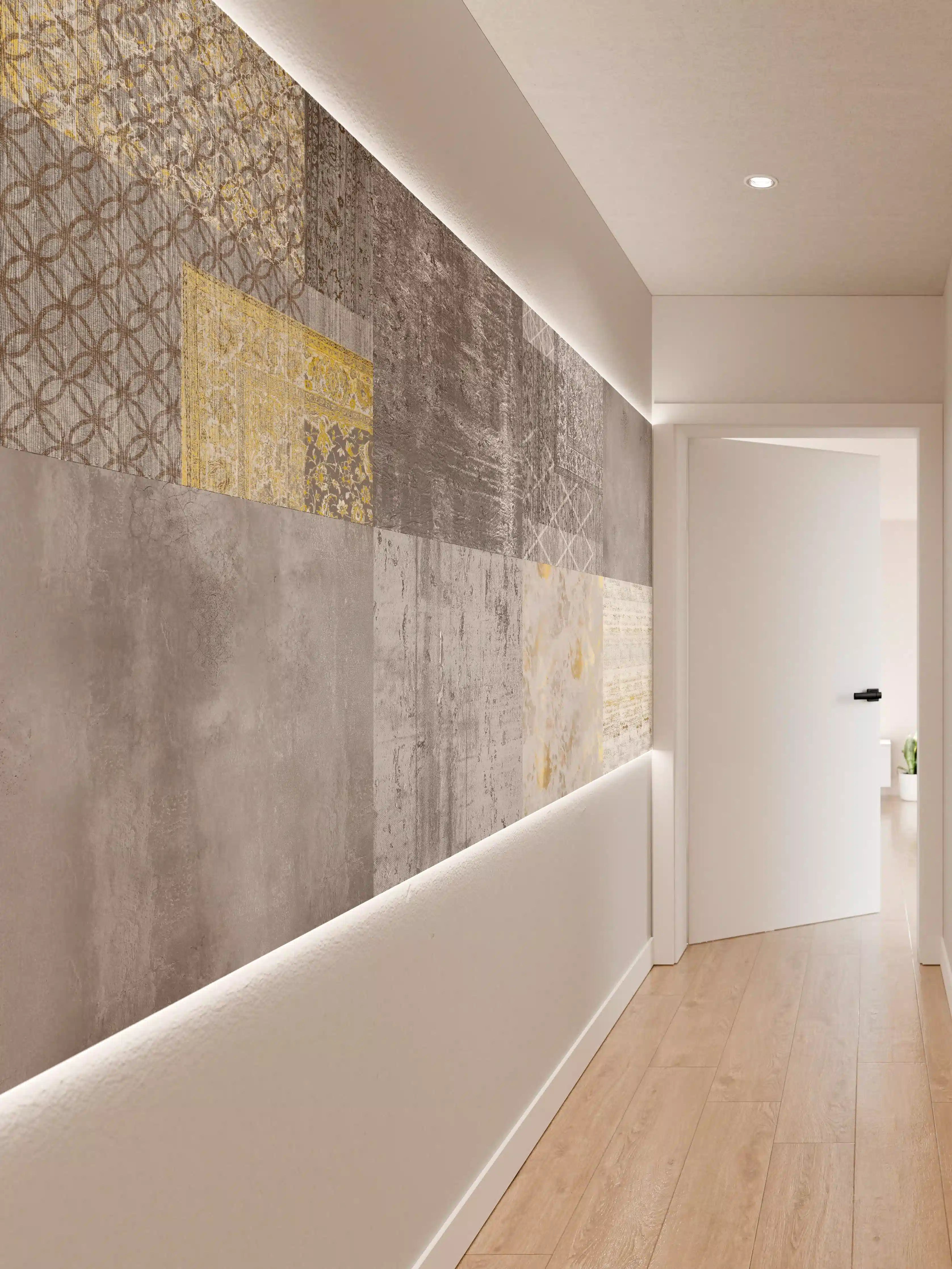 Wandverkleidung Flur - Moderne Patchwork-Optik Wanddekoration