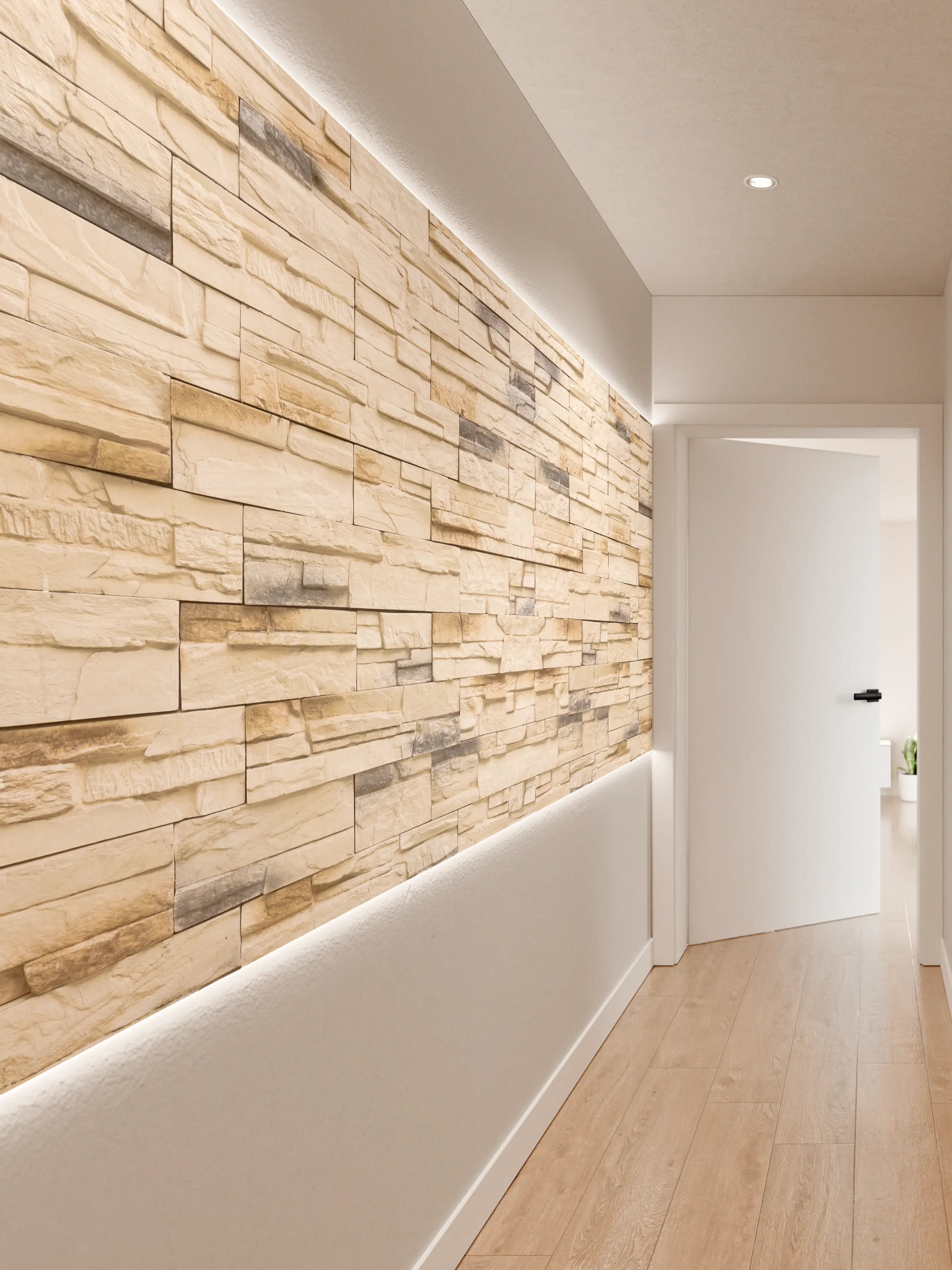 Wandverkleidung Flur - Moderne Steinwand für Inneneinrichtung
