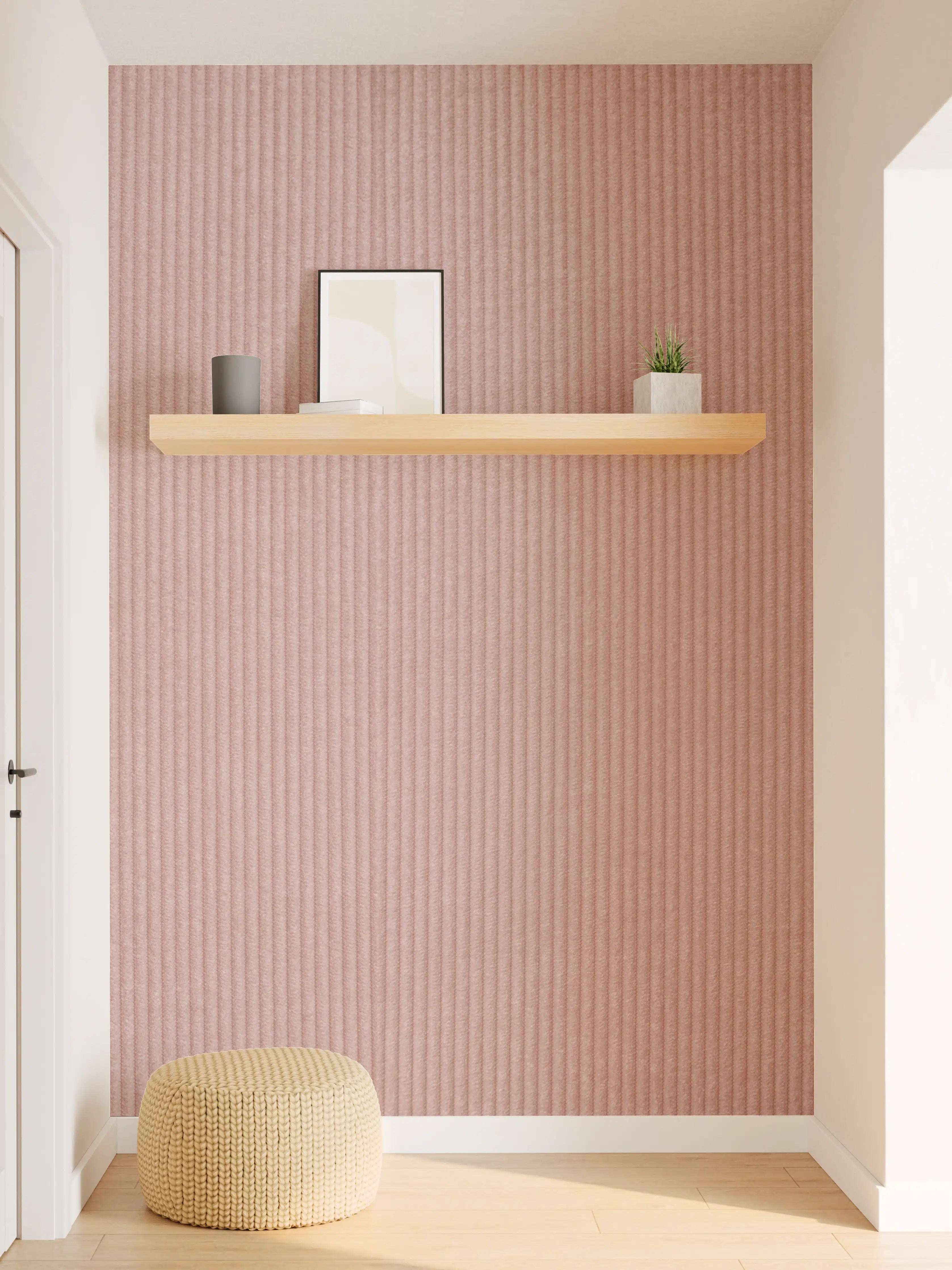Wandverkleidung Flur - Moderne Textur in Pastellrosé
