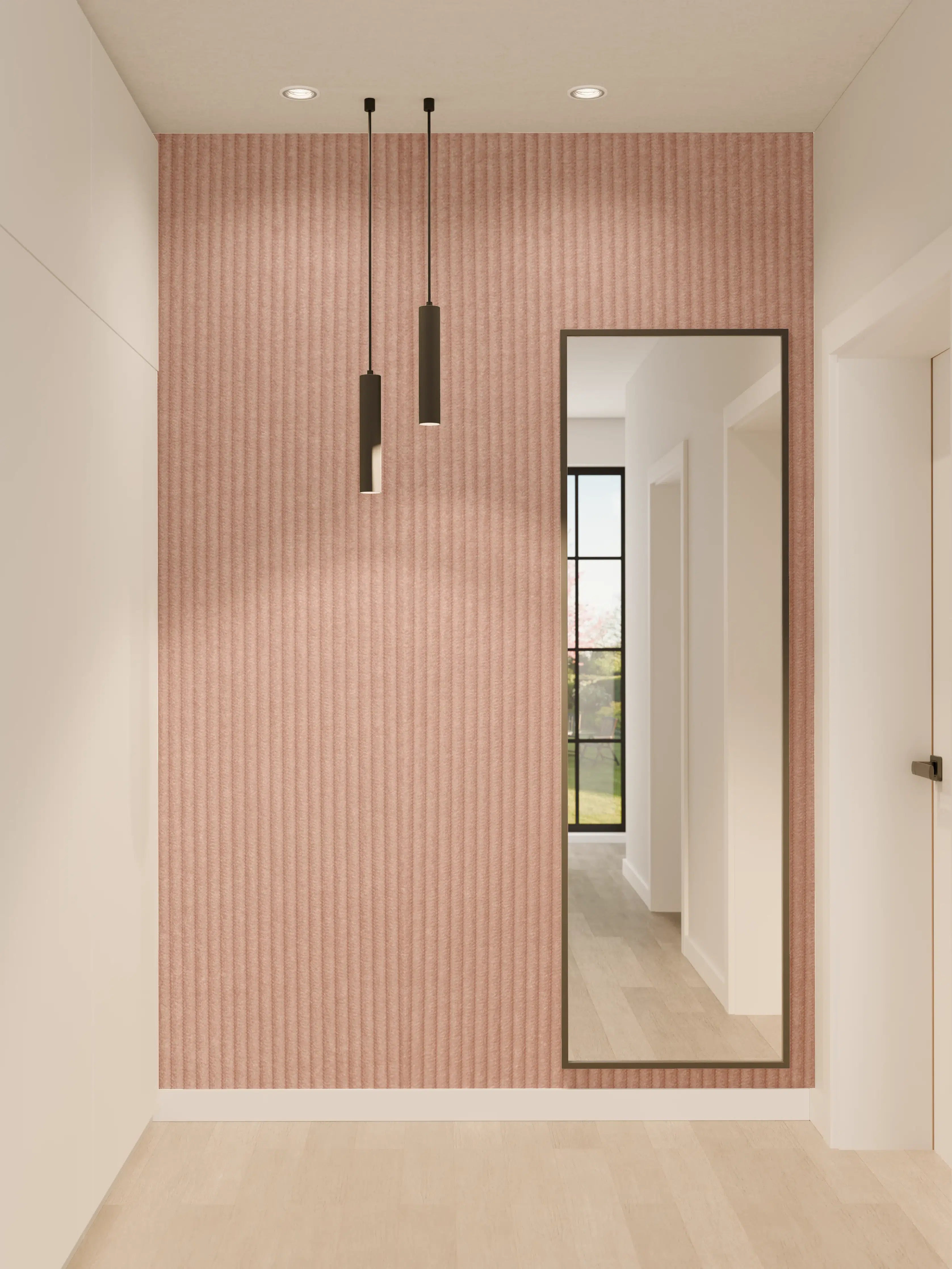 Wandverkleidung Flur - Moderne Textur in Pastellrosé