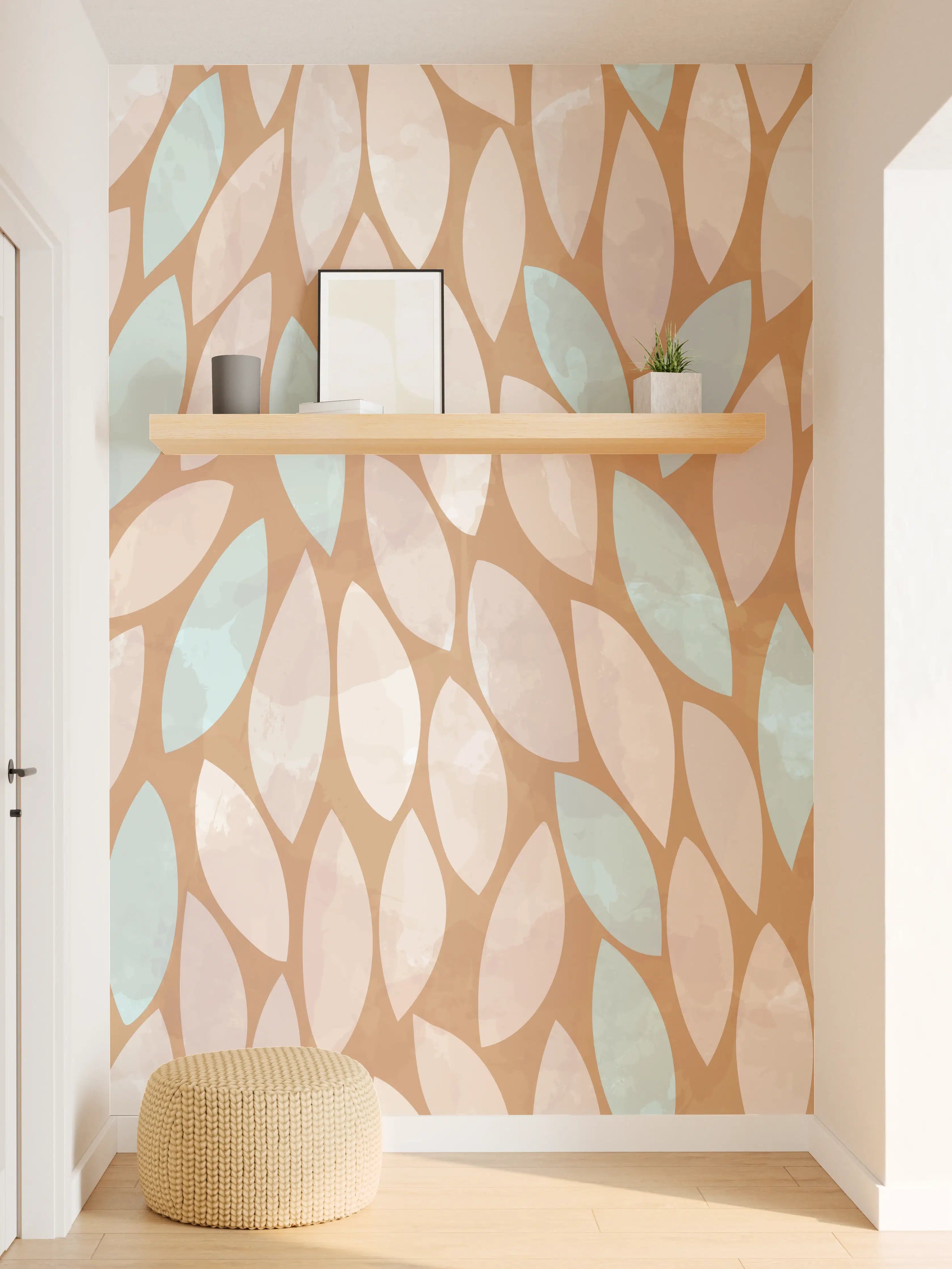 Wandverkleidung Flur - Moderne elegante Musterung in sanften Erdtönen