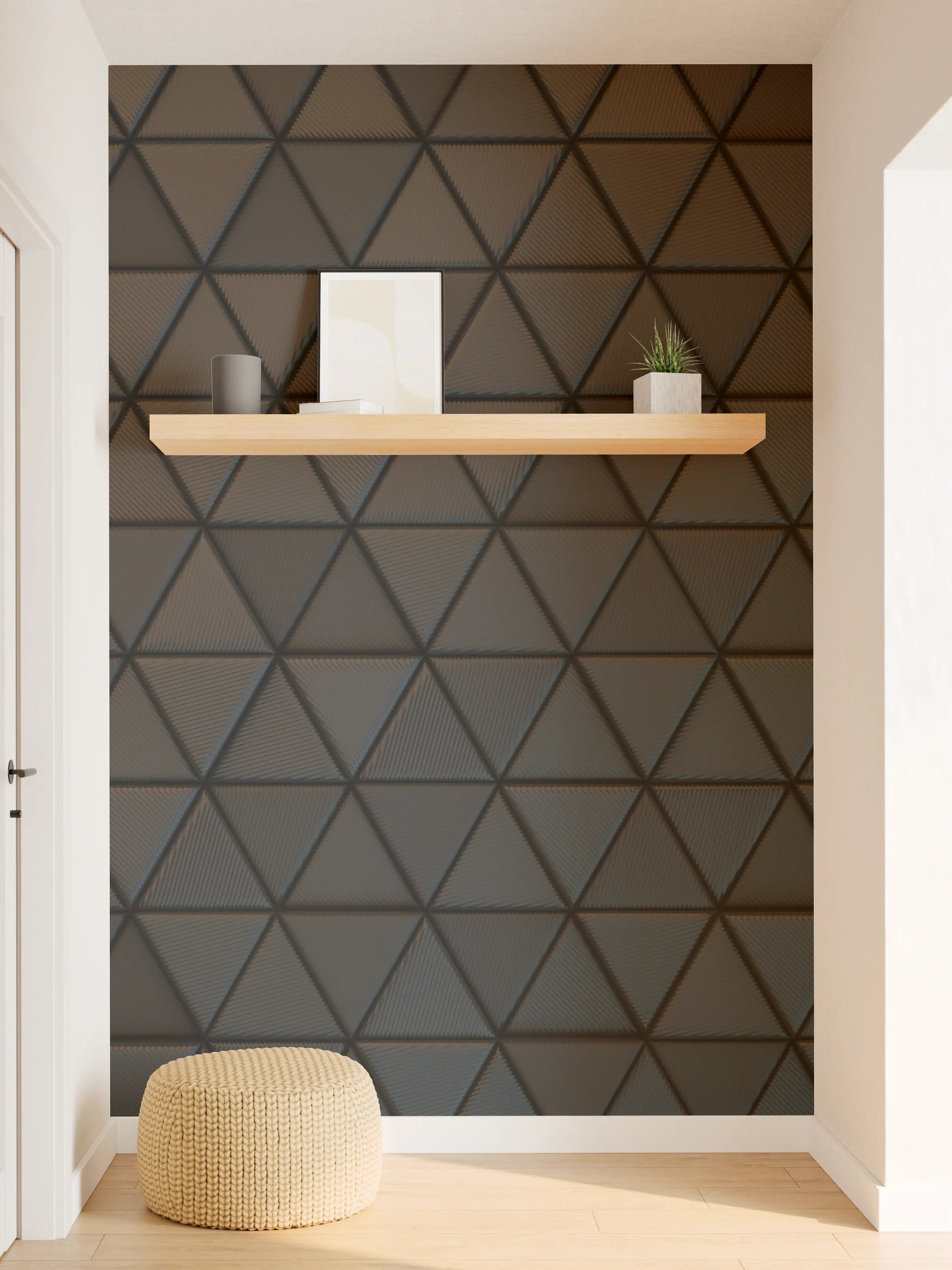 Wandverkleidung Flur - Moderne geometrische Wandgestaltung mit dunklen Tönen