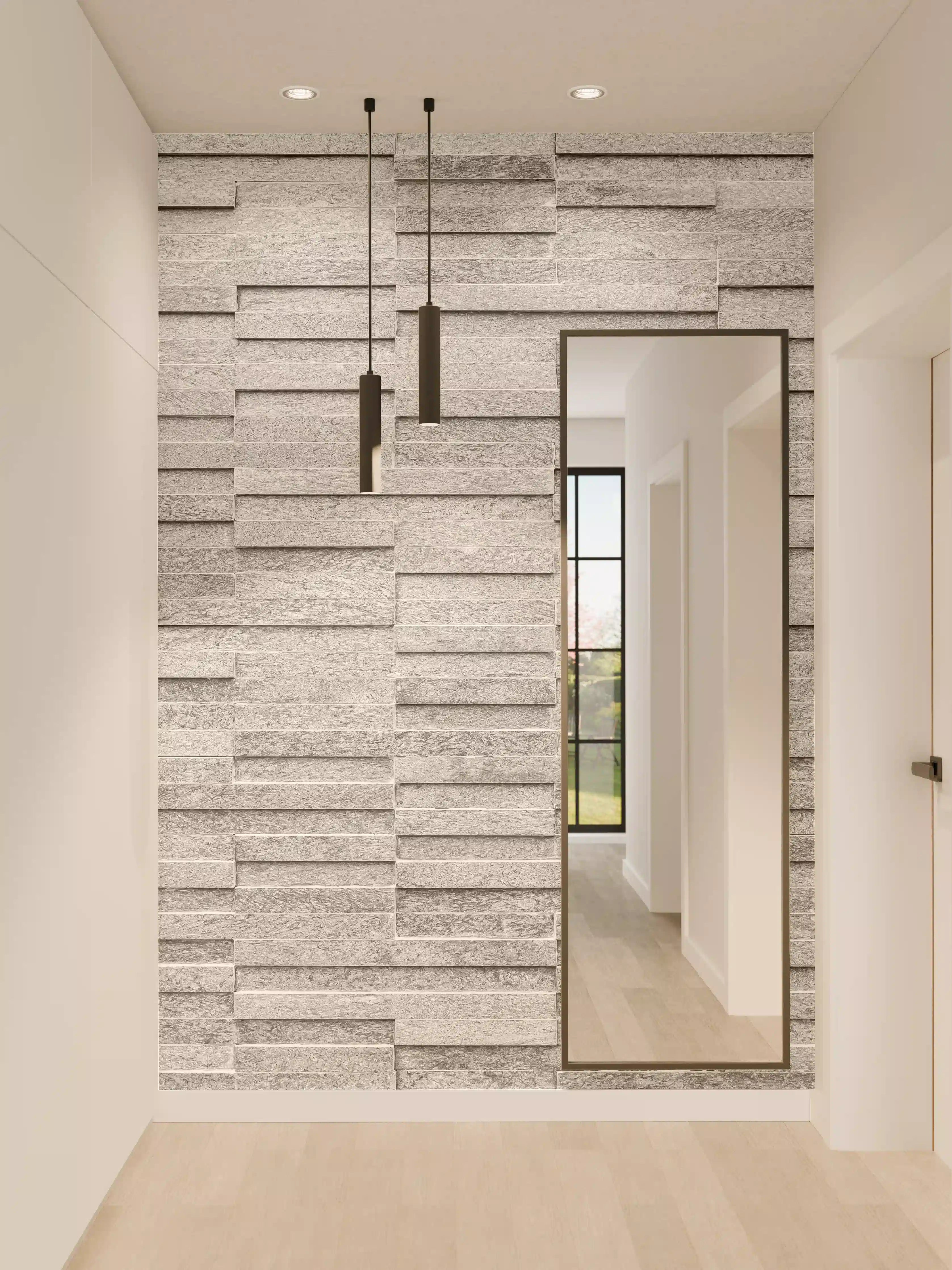 Wandverkleidung Flur - Moderne graue Fassadenwand