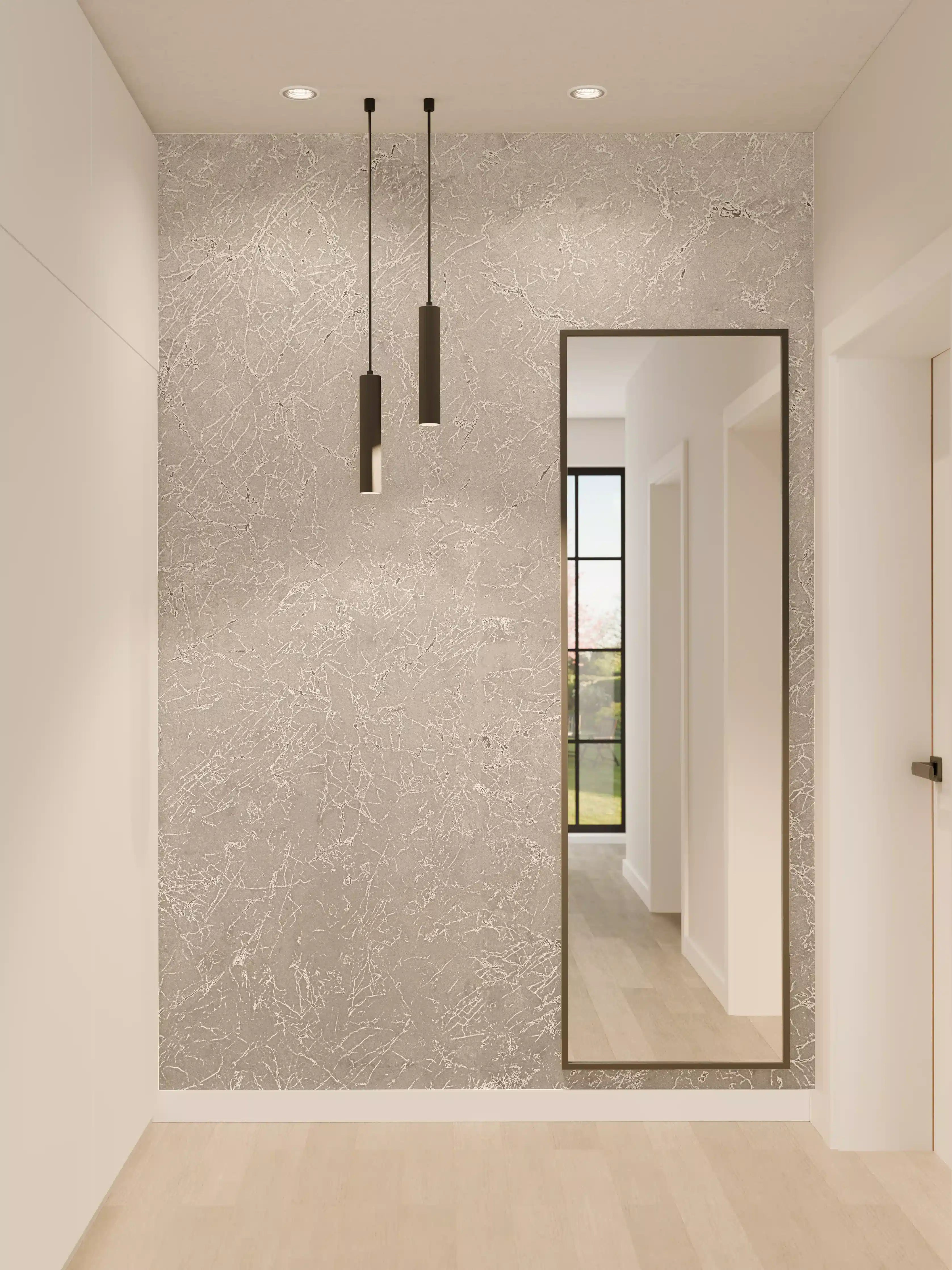 Wandverkleidung Flur - Moderne graue Silide mit Struktureffekt