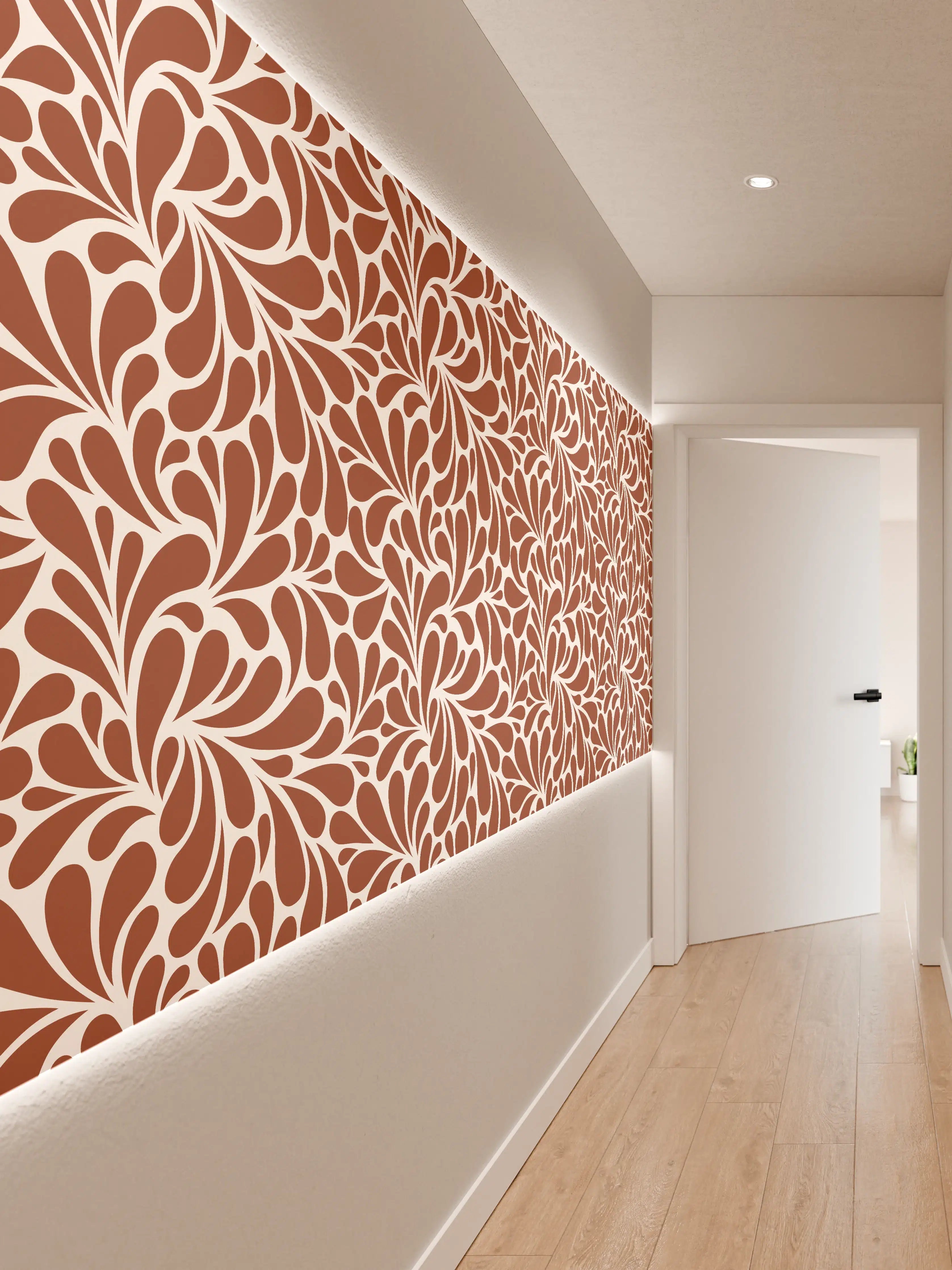 Wandverkleidung Flur - Moderne, elegante Designmuster in Braun und Weiß