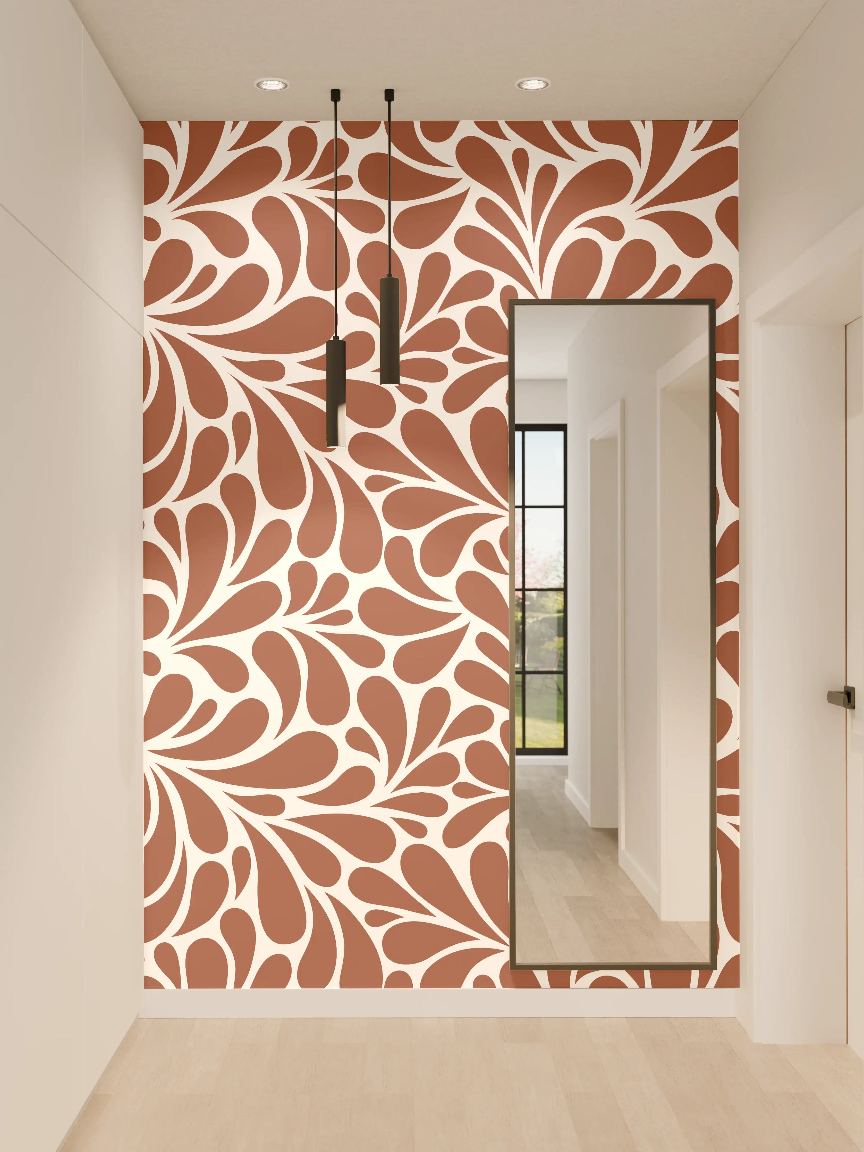 Wandverkleidung Flur - Moderne, elegante Designmuster in Braun und Weiß