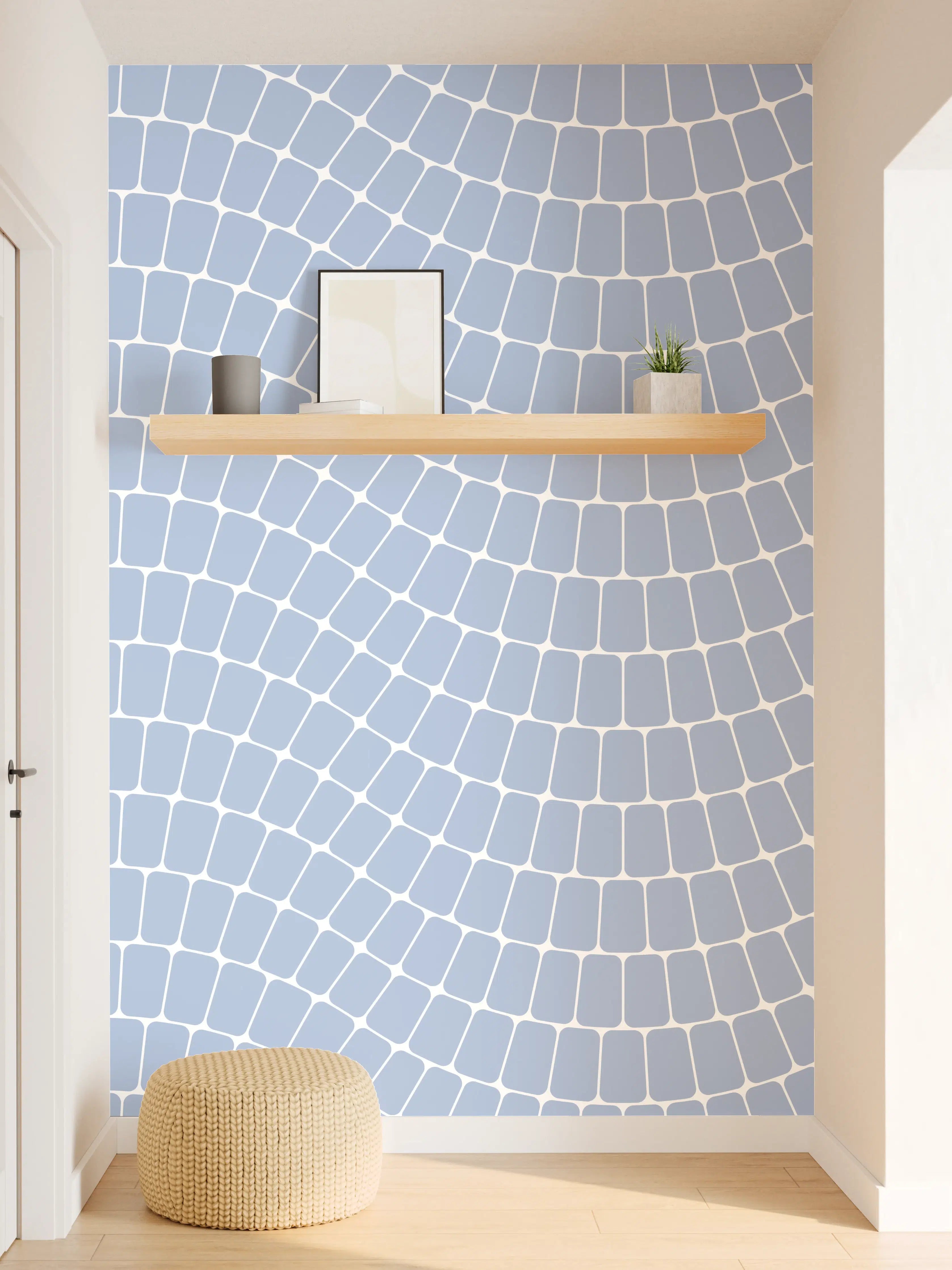Wandverkleidung Flur - Moderne, grundlegende Muster in Blau