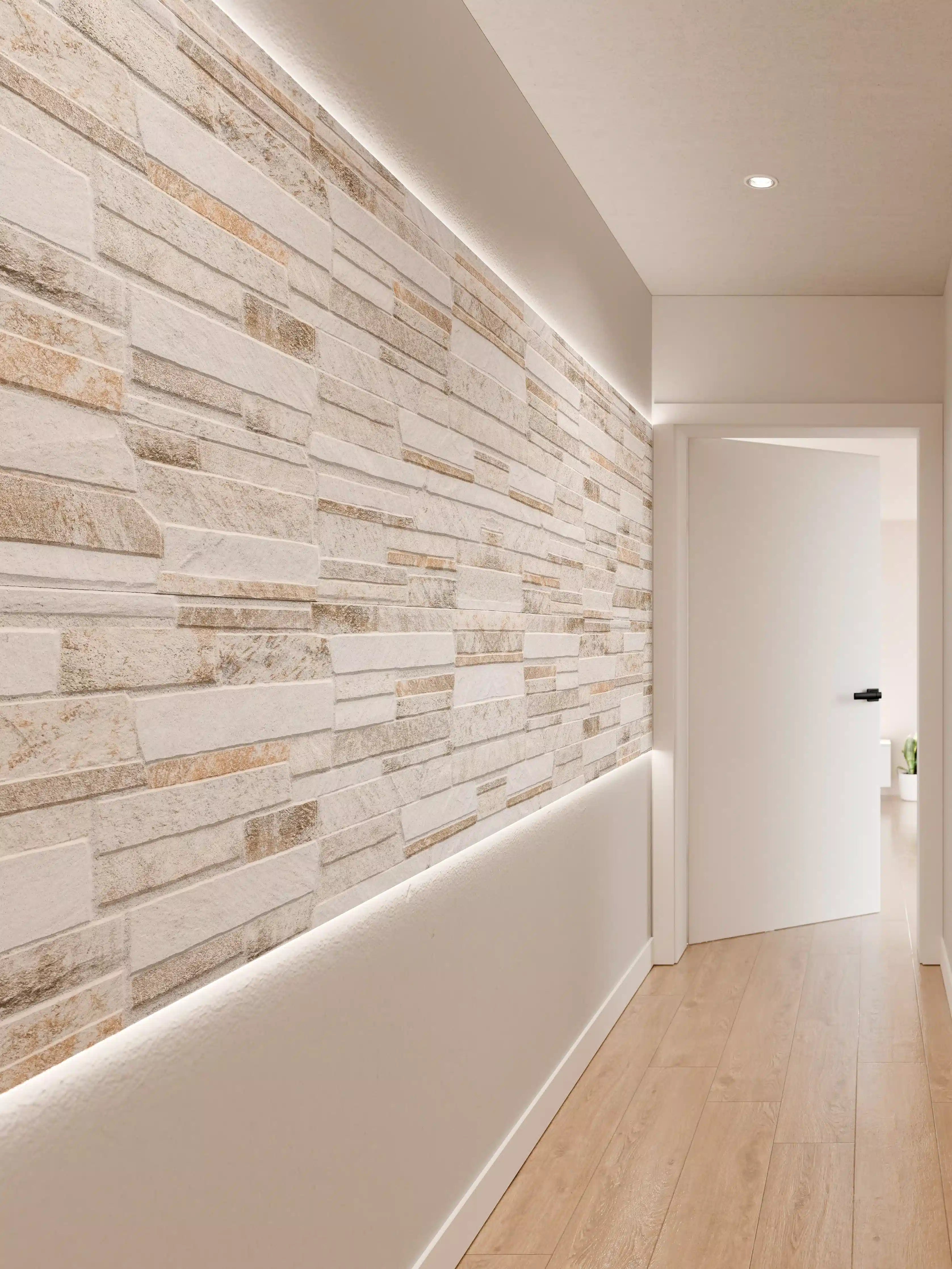 Wandverkleidung Flur - Modernen braunen Steinmauer