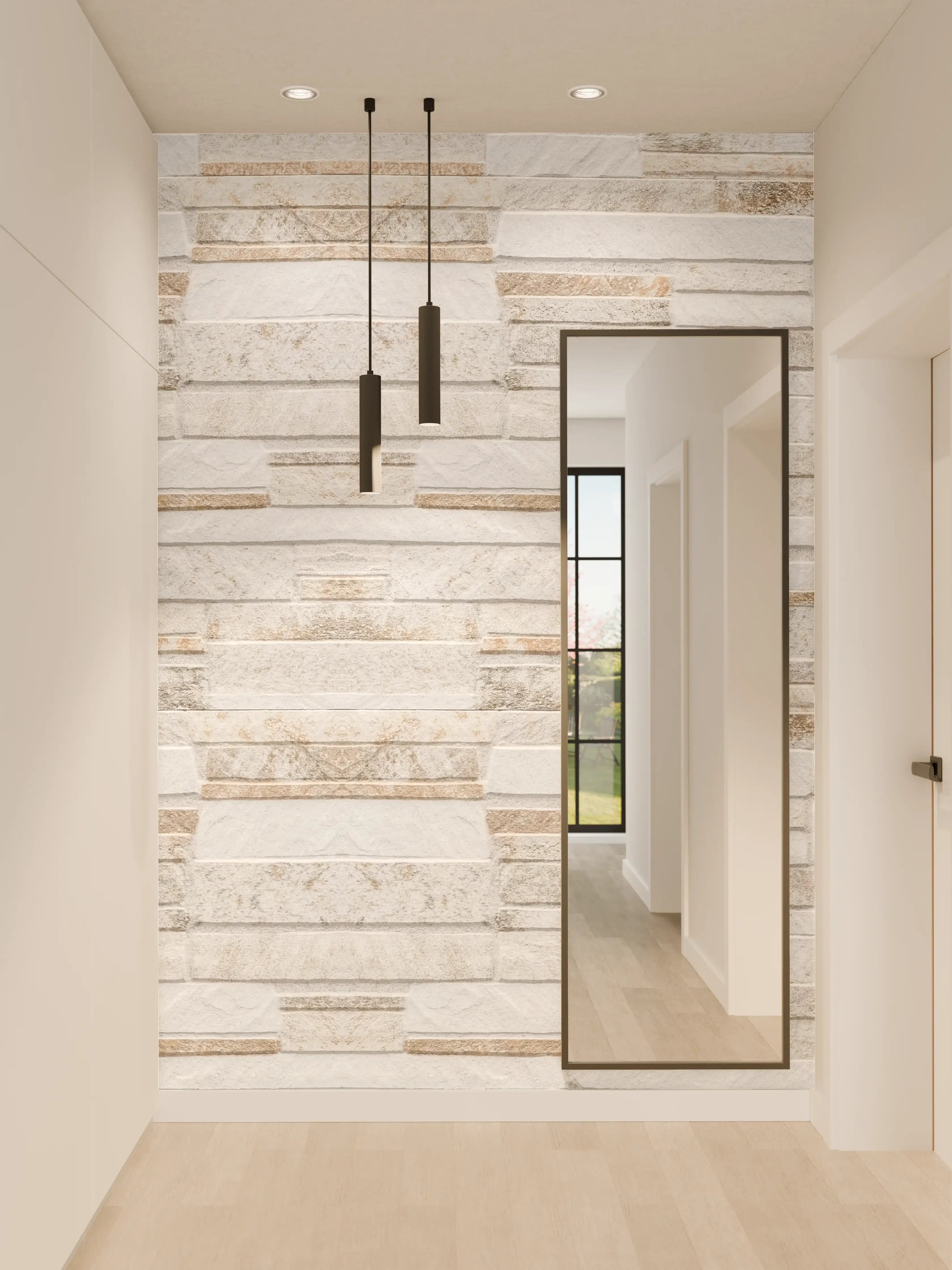 Wandverkleidung Flur - Modernen braunen Steinmauer