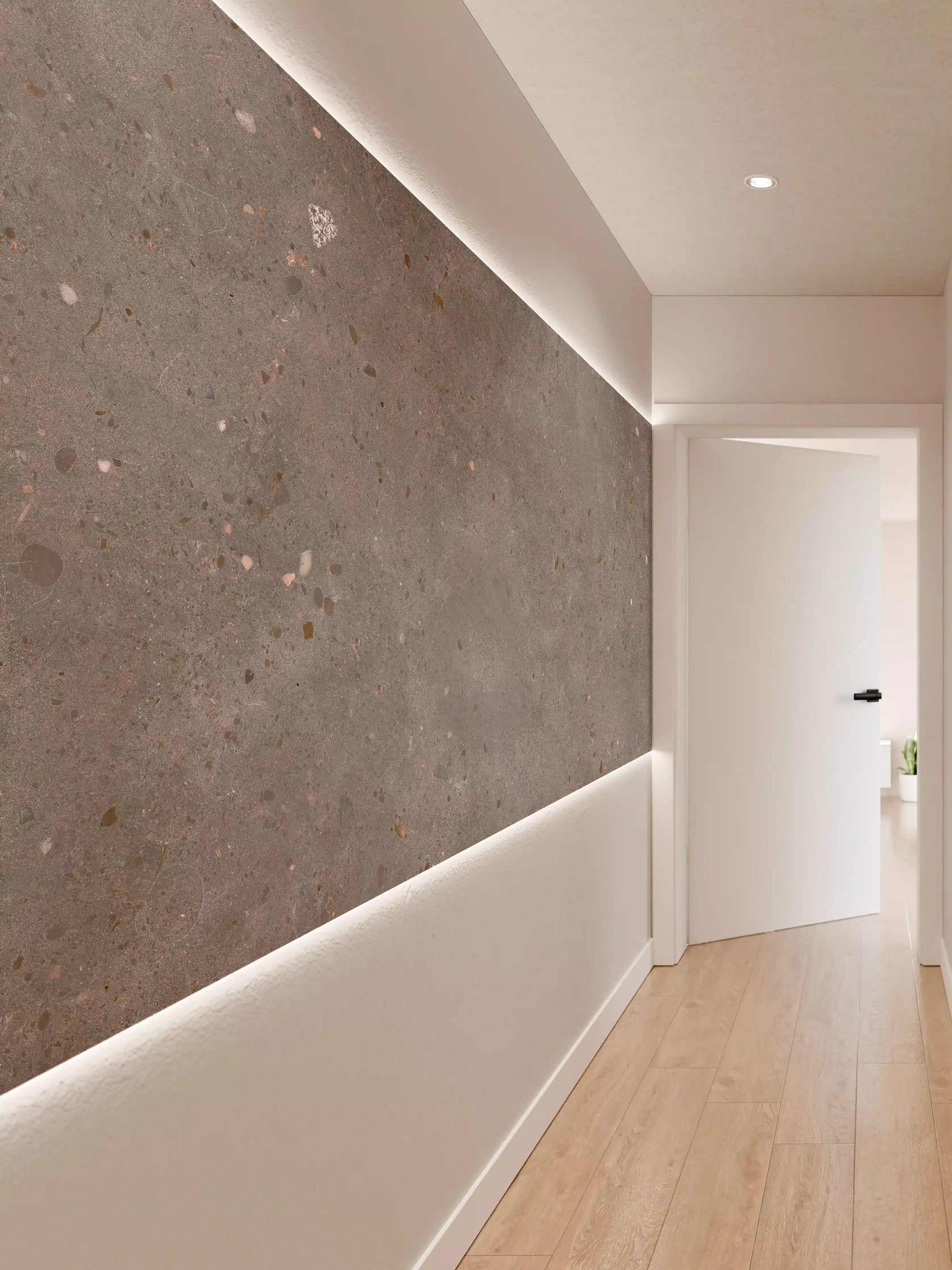 Wandverkleidung Flur - Moderner Betonboden mit feinen Details
