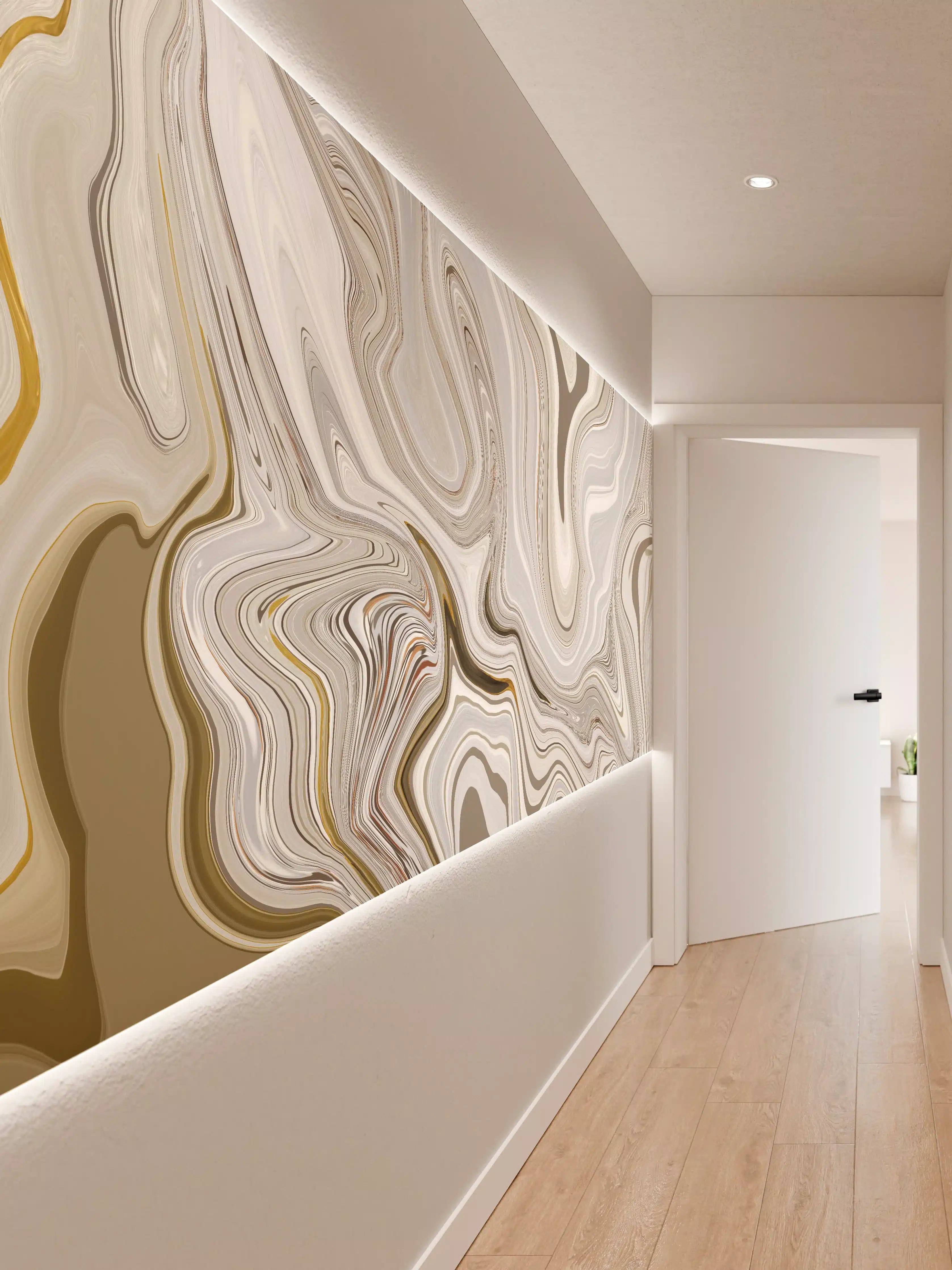 Wandverkleidung Flur - Modernes Kunstwerk - Flüssigkunst