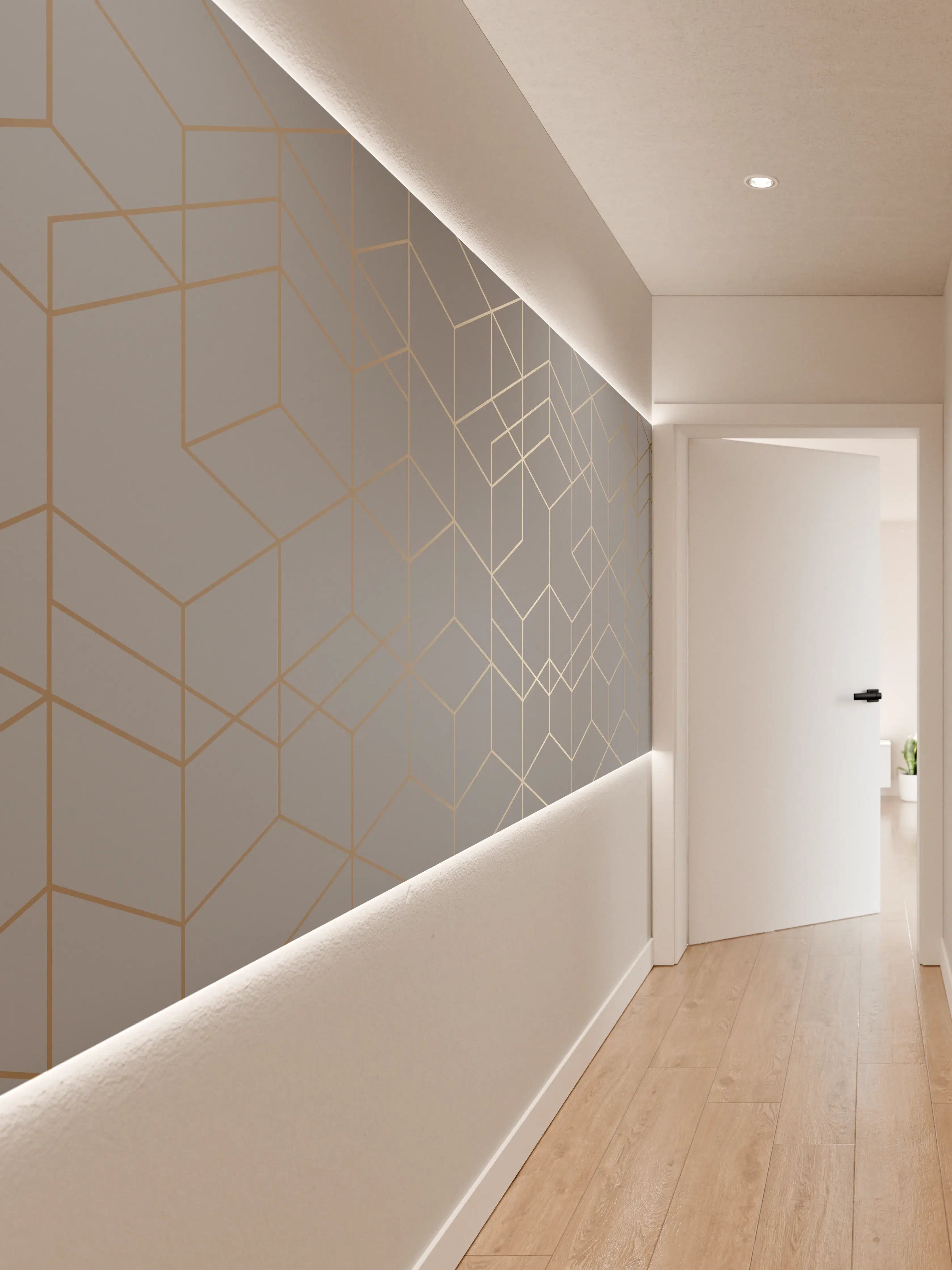 Wandverkleidung Flur - Modernes Weiß-Grau-Design