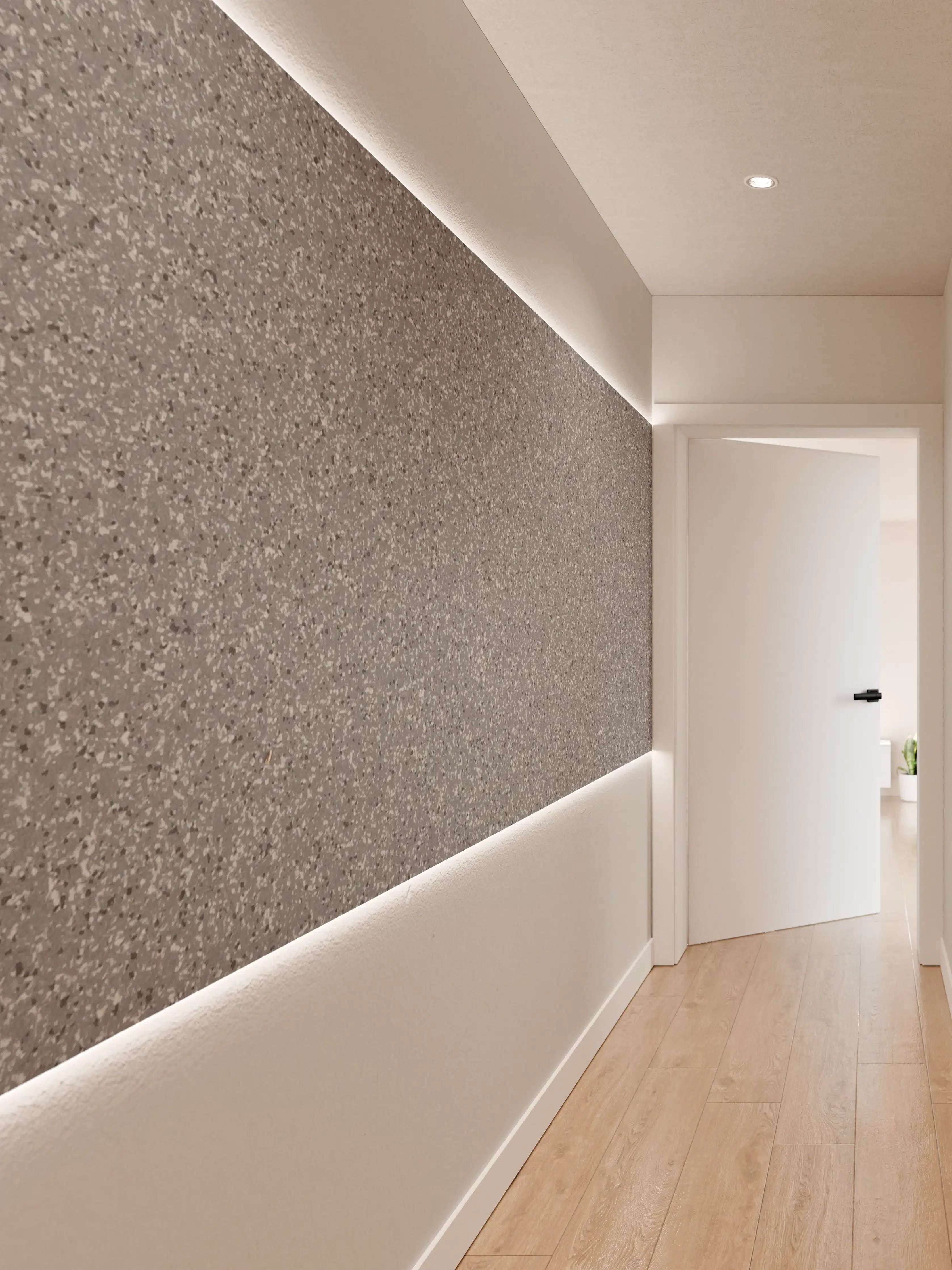 Wandverkleidung Flur - Modernes graues Sandstein-Muster