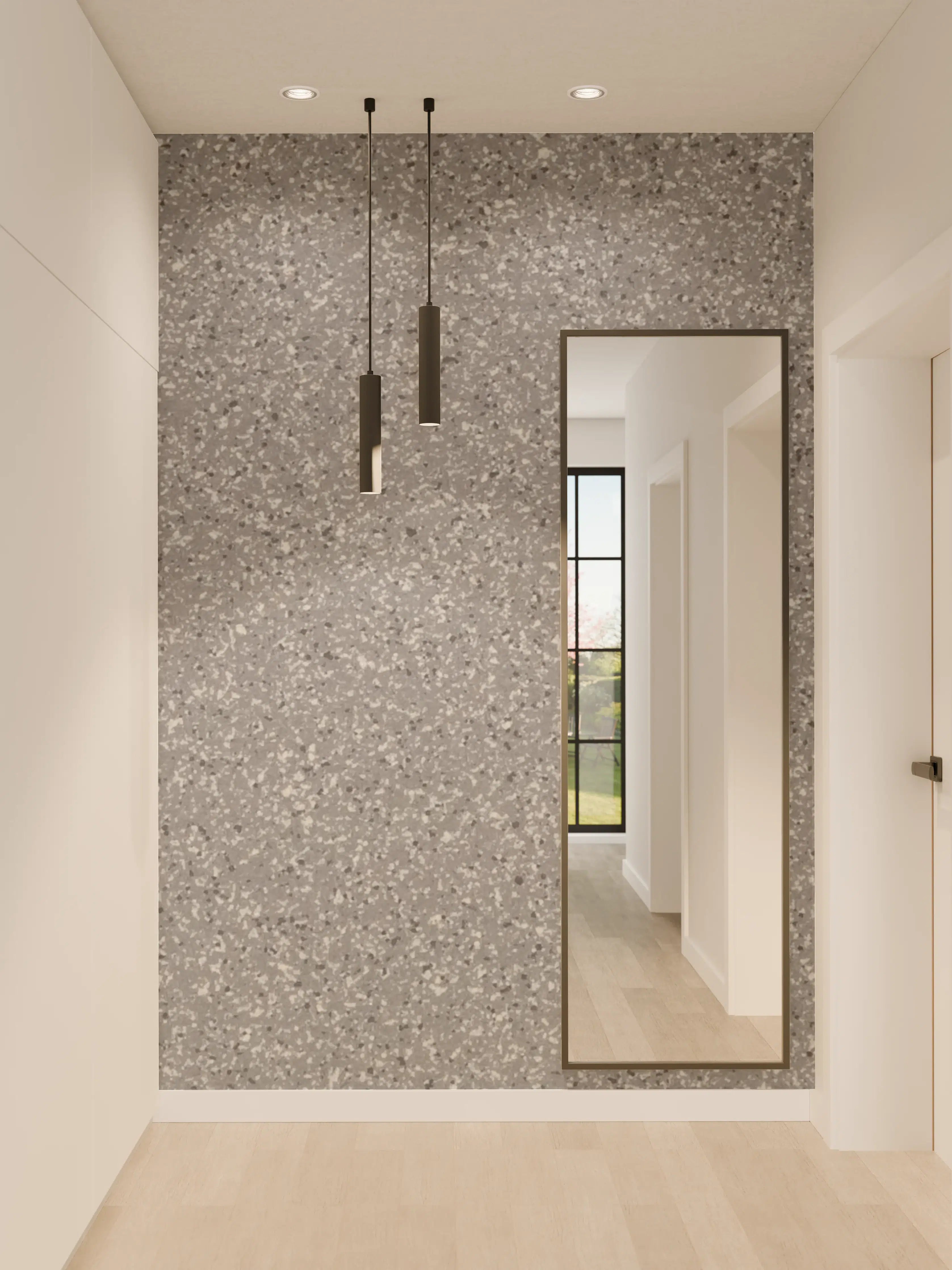 Wandverkleidung Flur - Modernes graues Sandstein-Muster