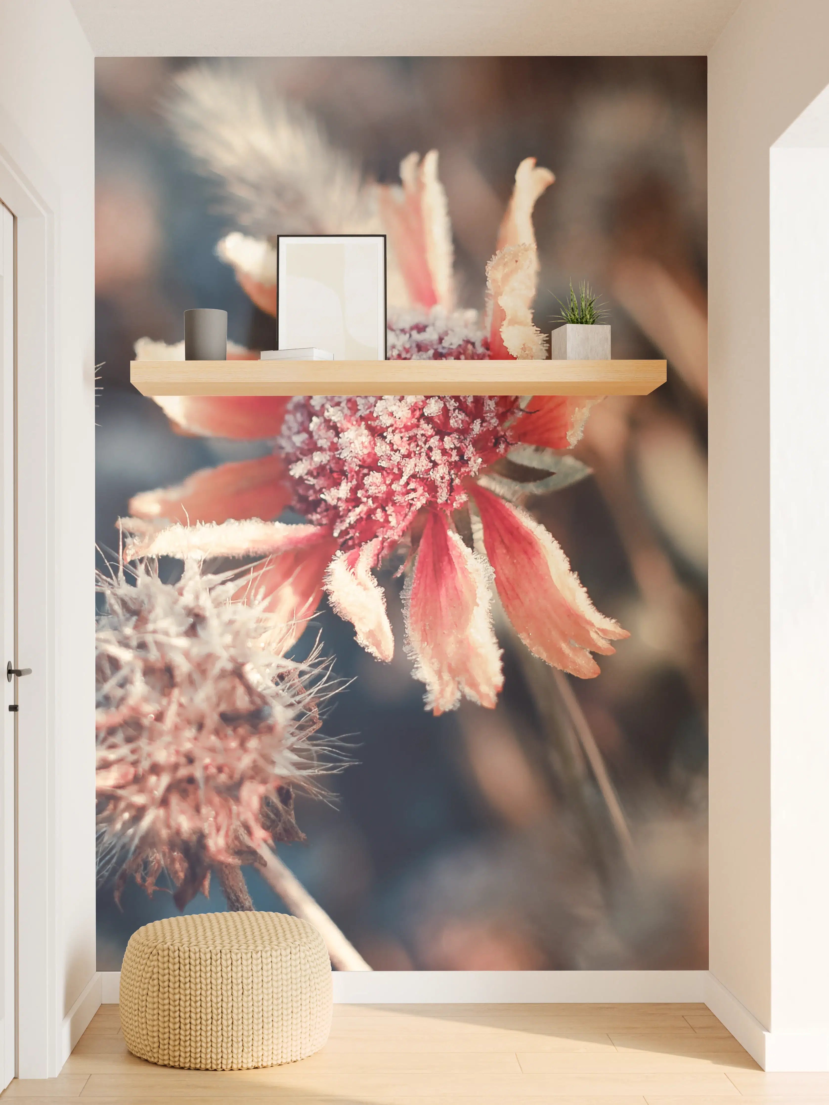 Wandverkleidung Flur - Mohnblumen im Herbst