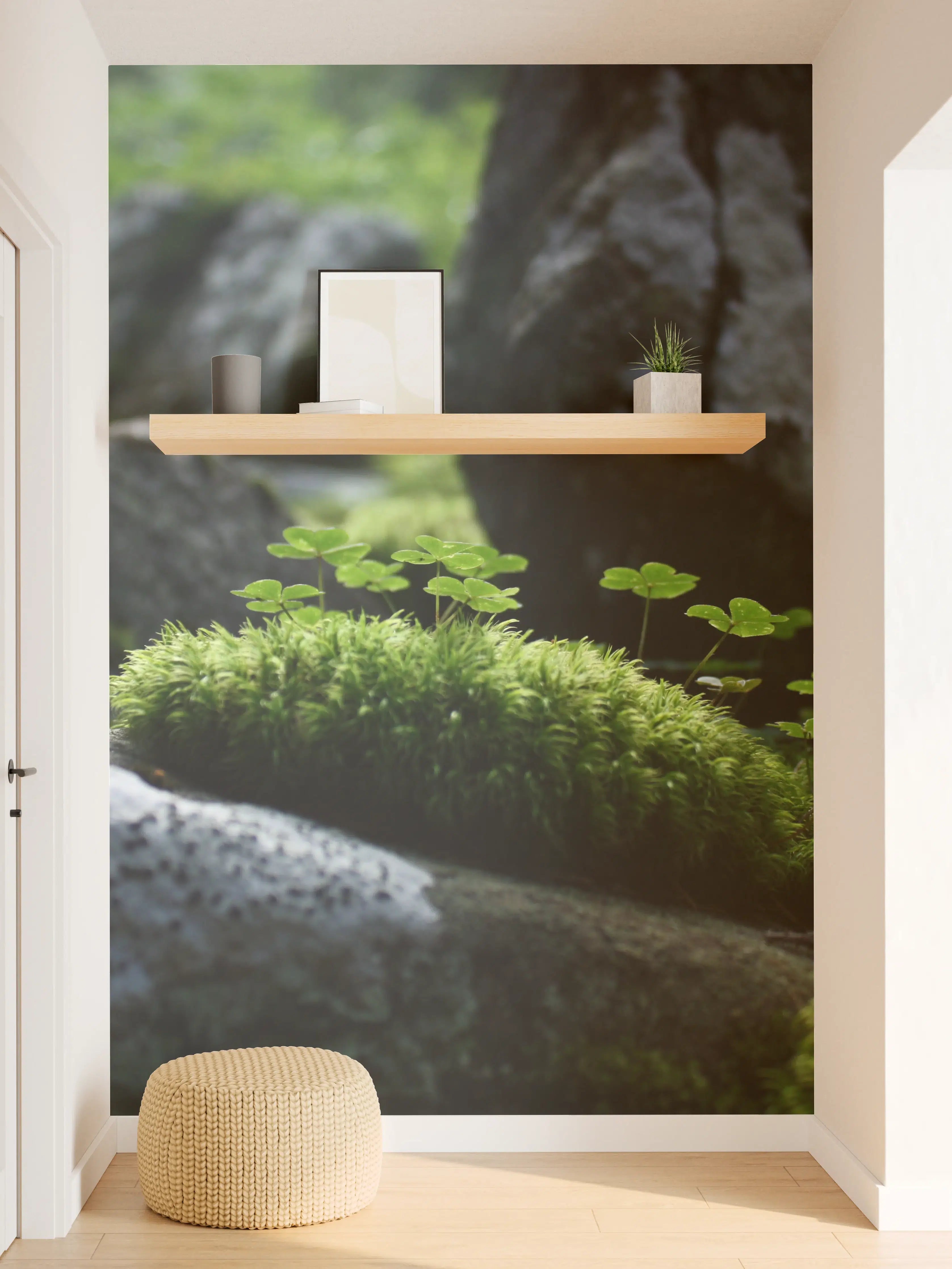 Wandverkleidung Flur - Moos und Steine in natürlicher Umgebung