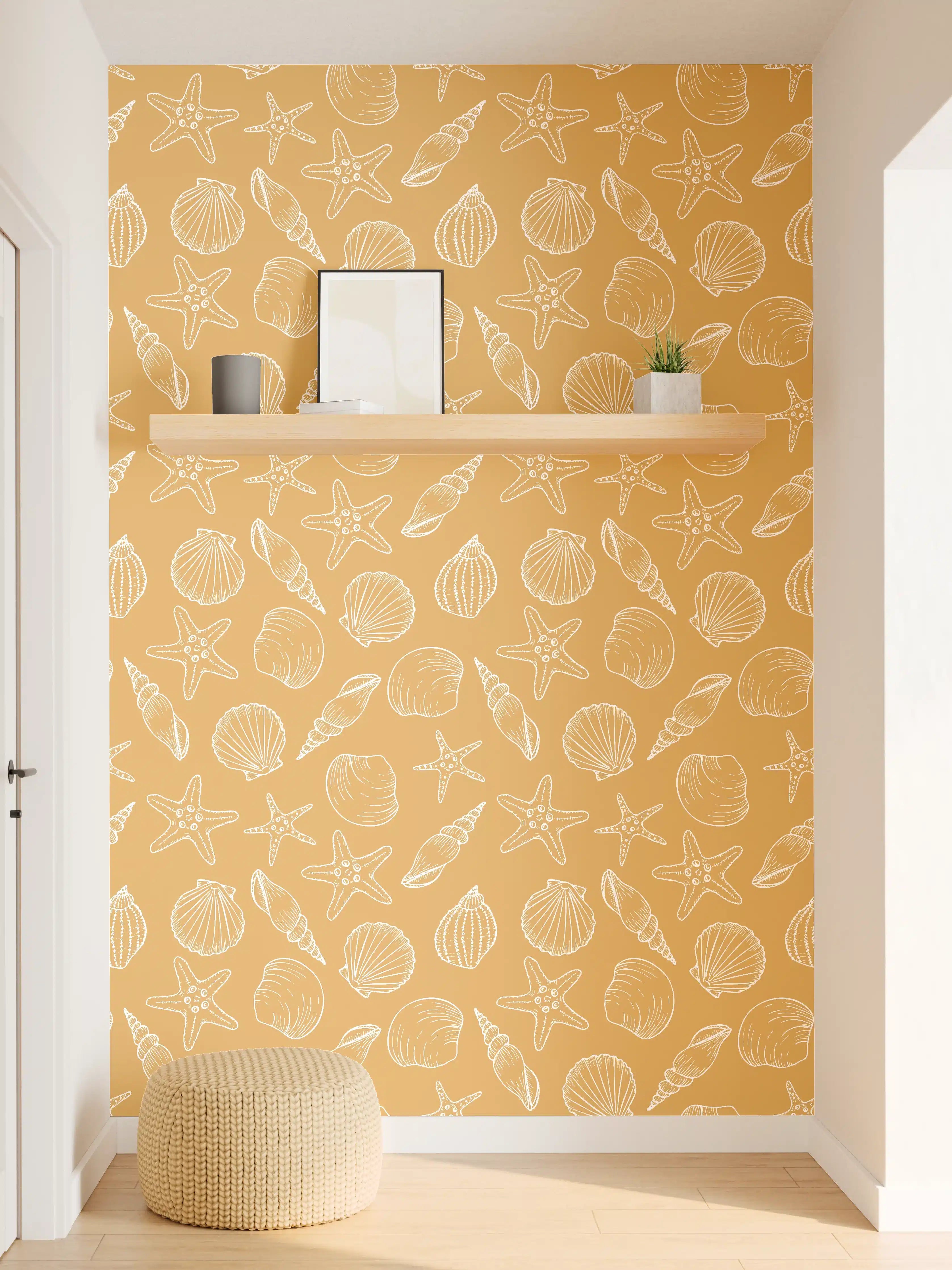 Wandverkleidung Flur - Muschelmuster Amber-Beige