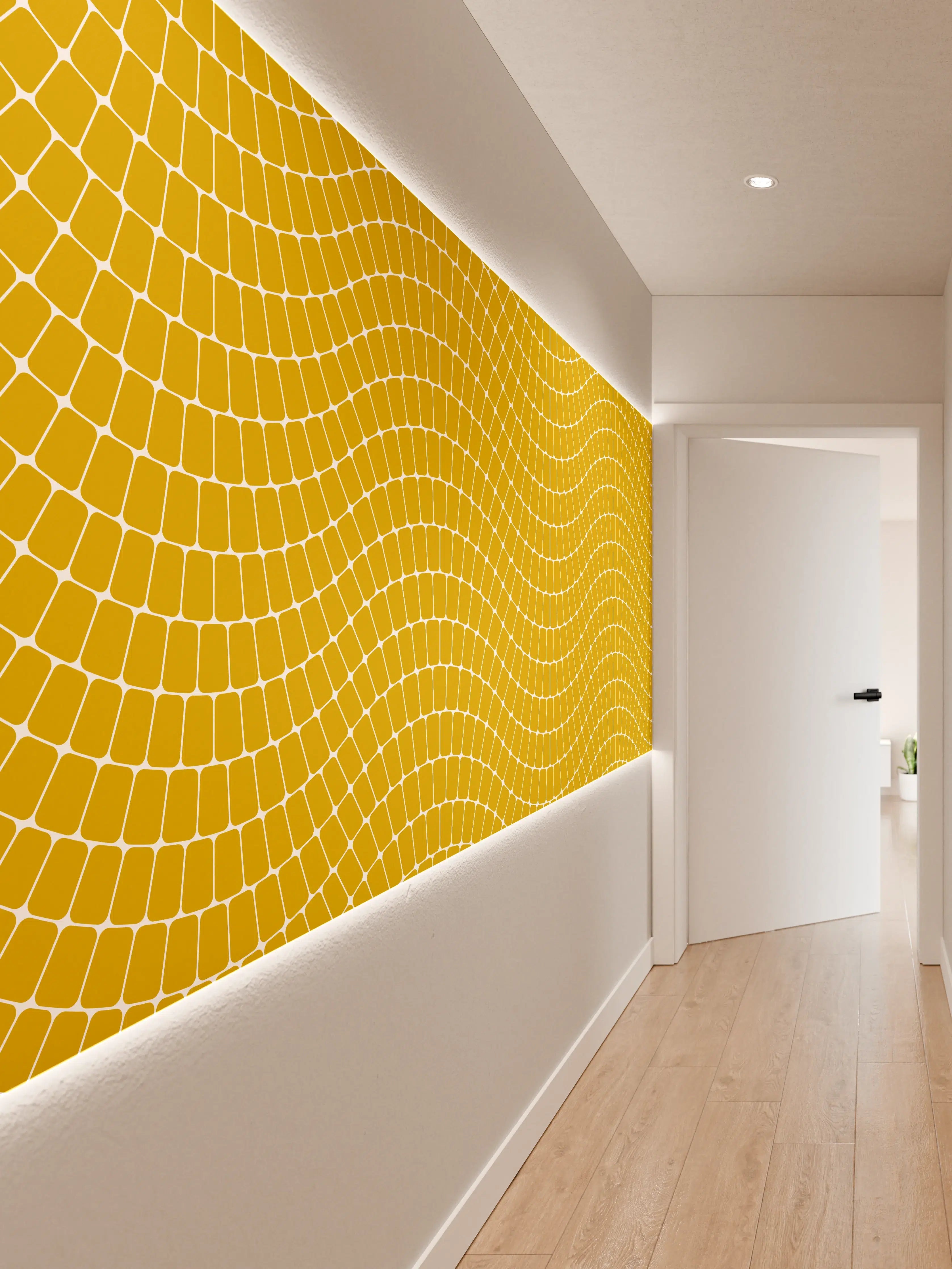 Wandverkleidung Flur - Muster eines goldenen Musterdesigns