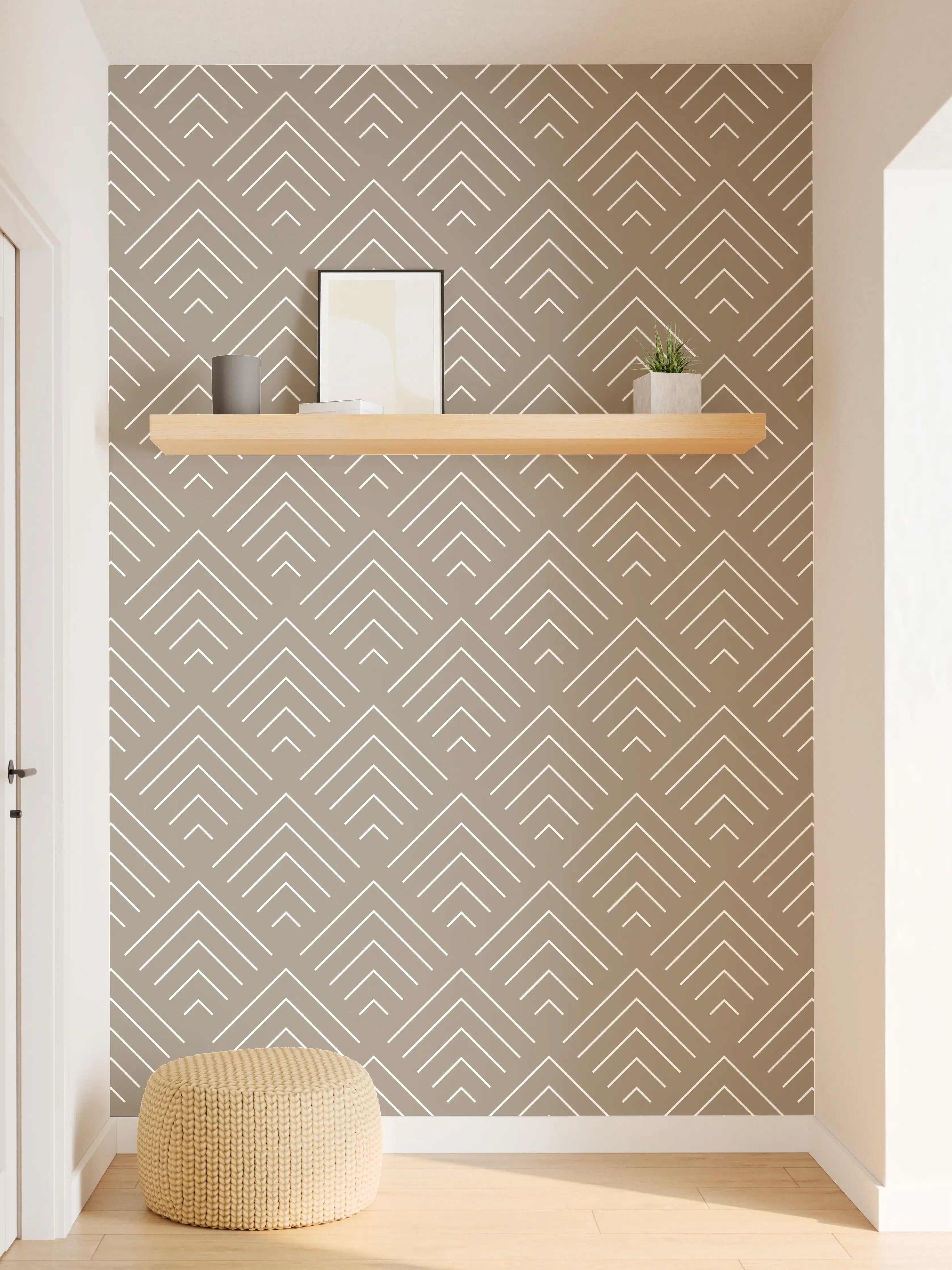 Wandverkleidung Flur - Musterhafte geometrische Tapete