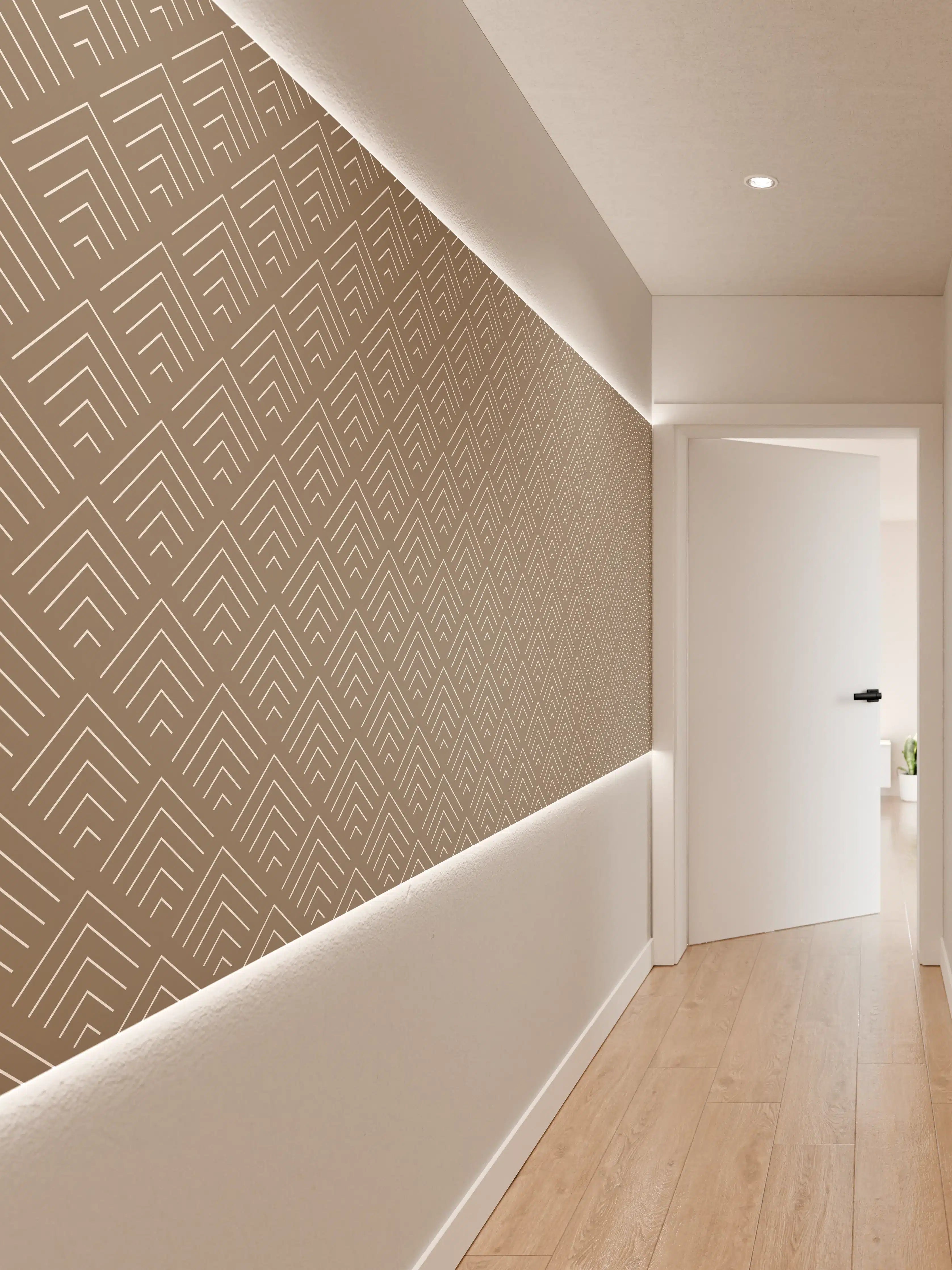 Wandverkleidung Flur - Musterhafte geometrische Tapete