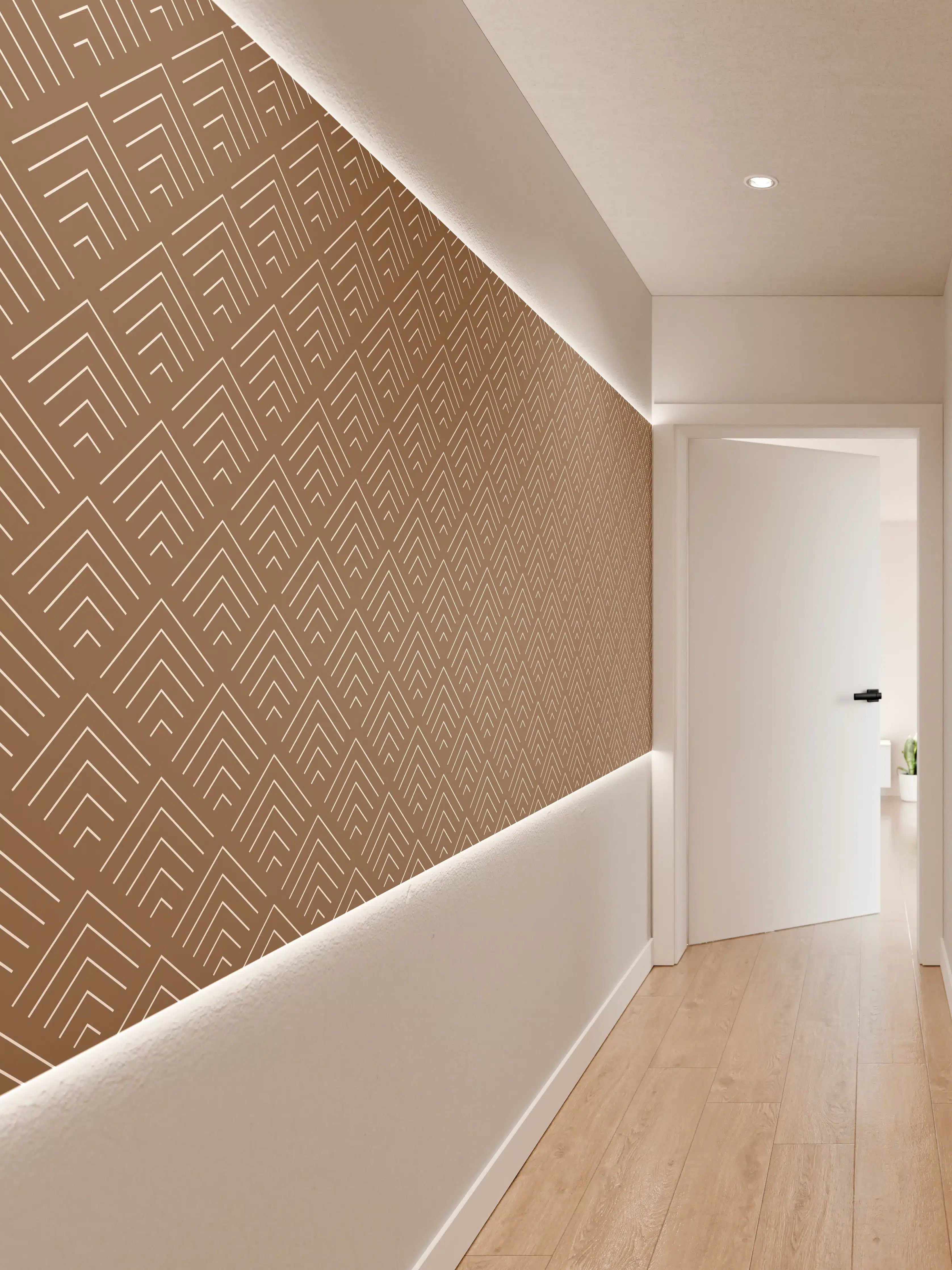 Wandverkleidung Flur - Musterhaftes Wanddesign in Erdtönen