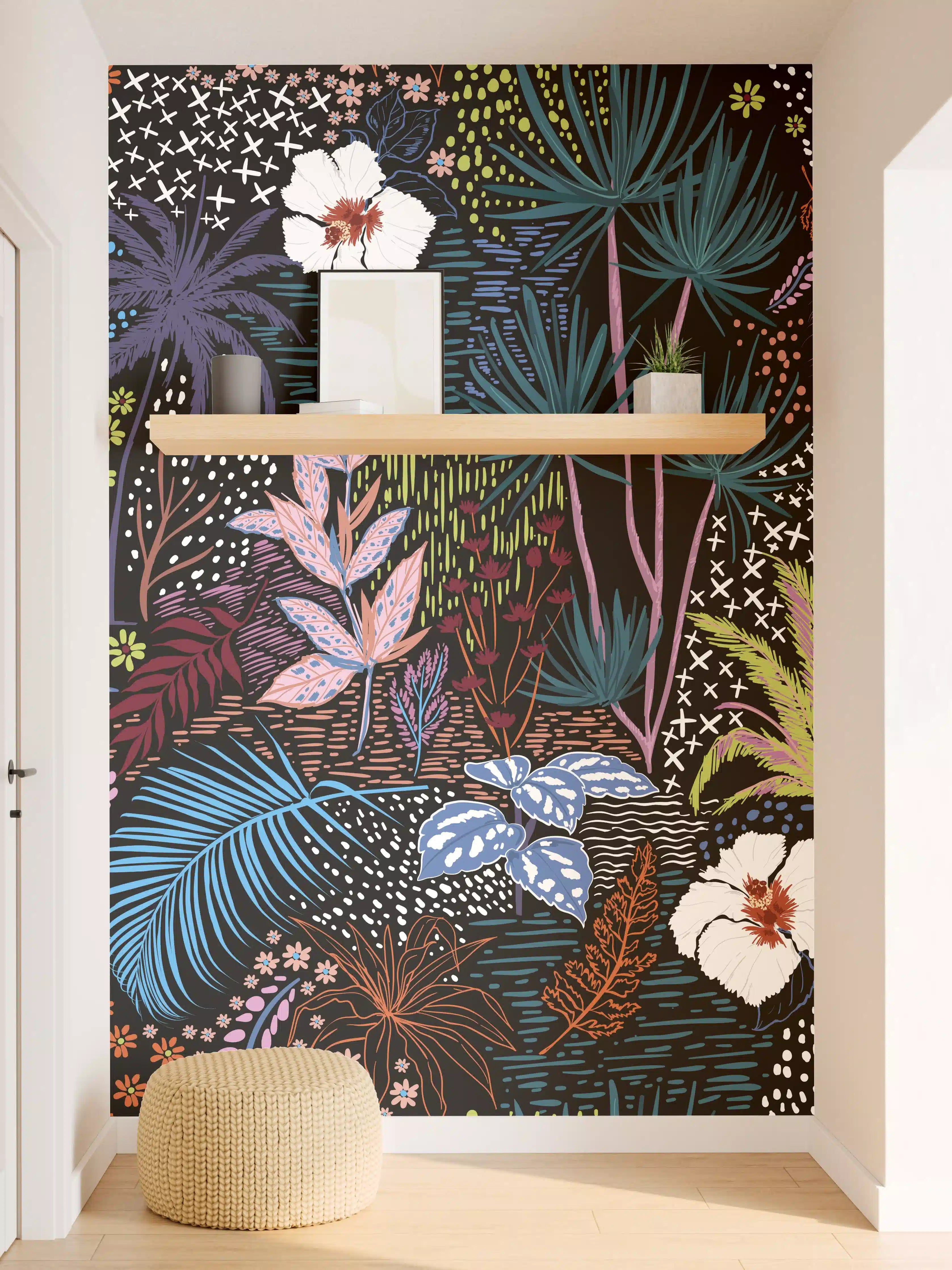 Wandverkleidung Flur - Mystic Tropic Pflanzenmuster