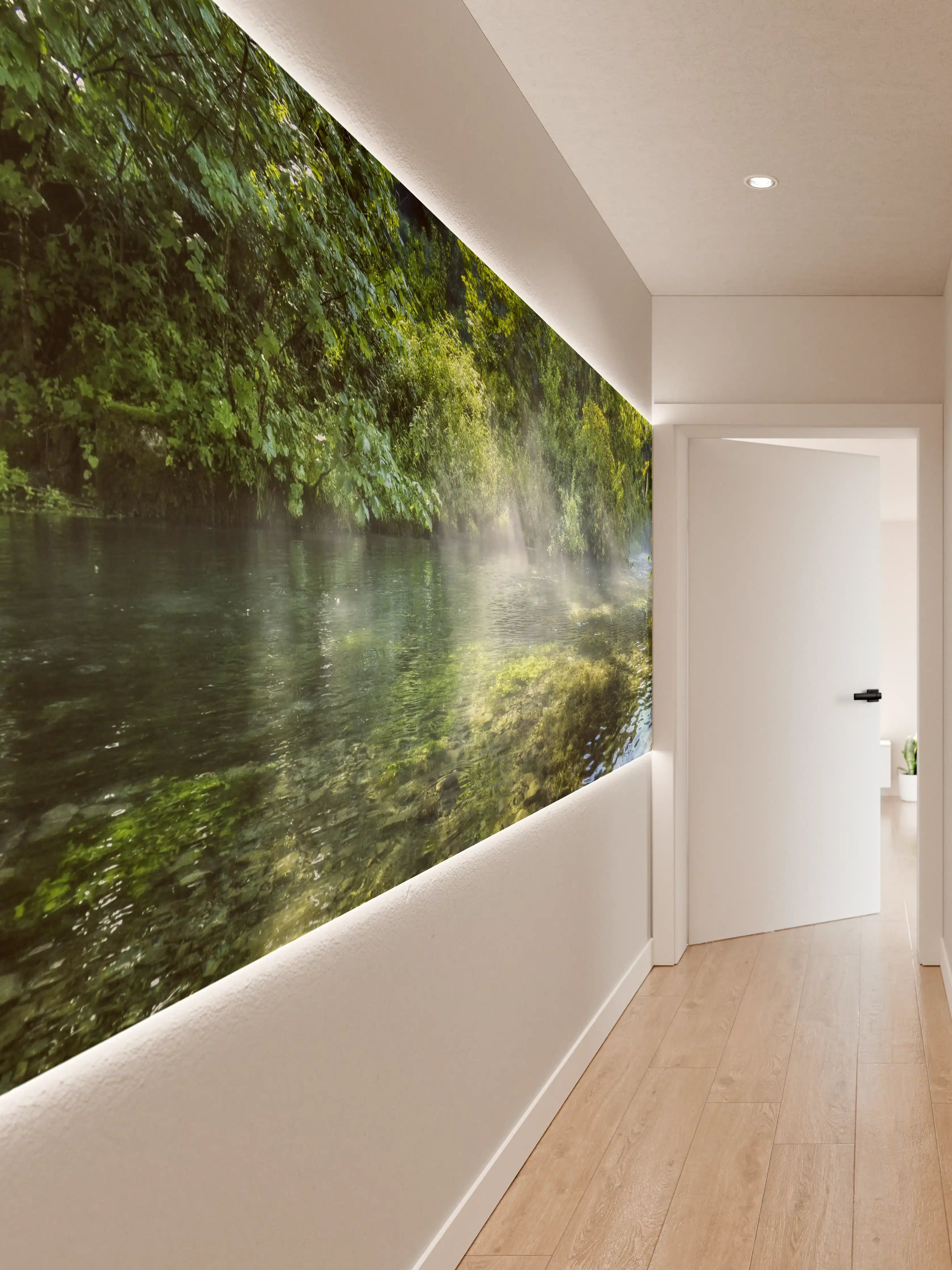 Wandverkleidung Flur - Mystischer Fluss in der Natur