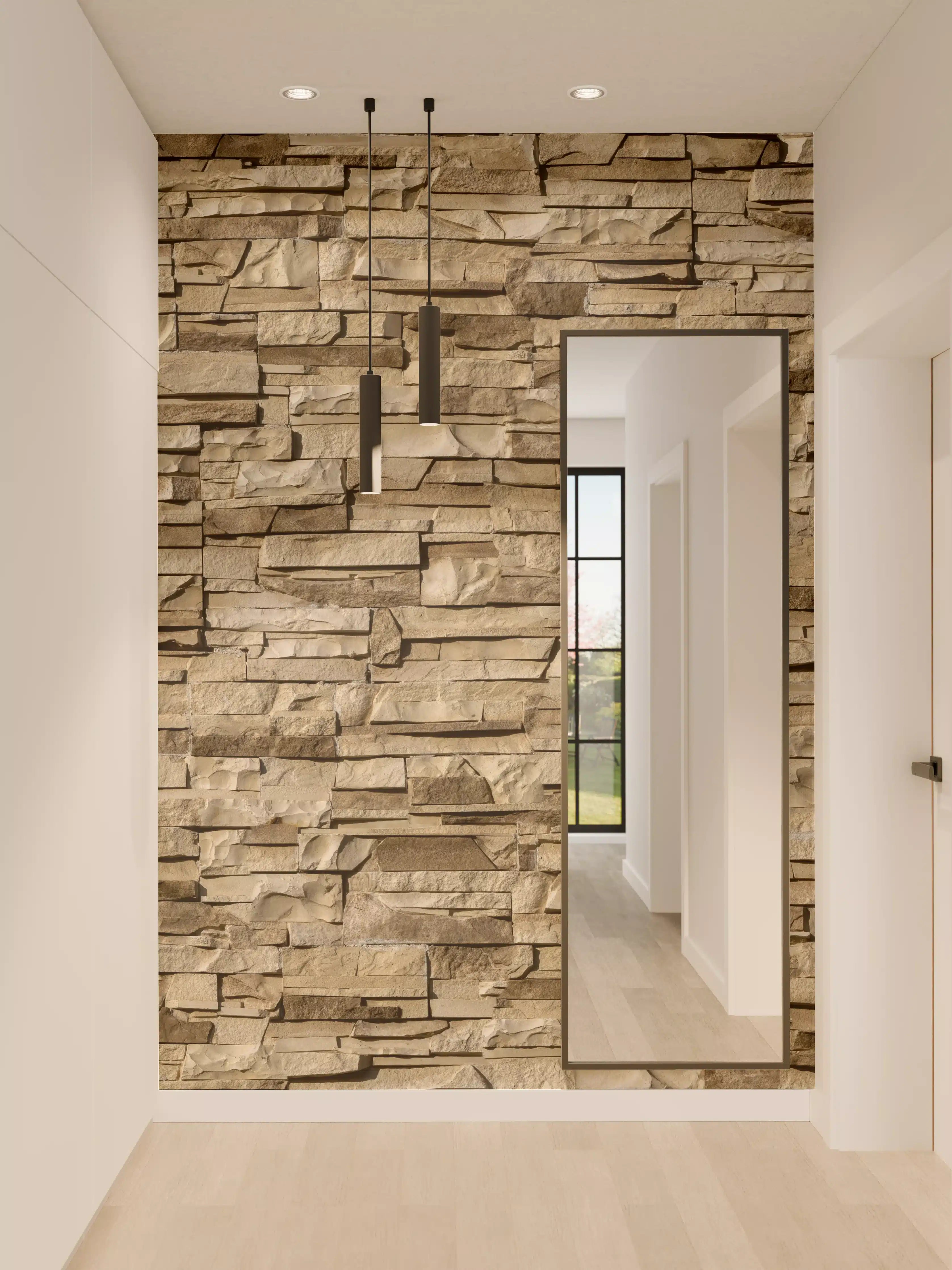 Wandverkleidung Flur - Nahtlose Textur von Klinkerfliesen - Dunkel