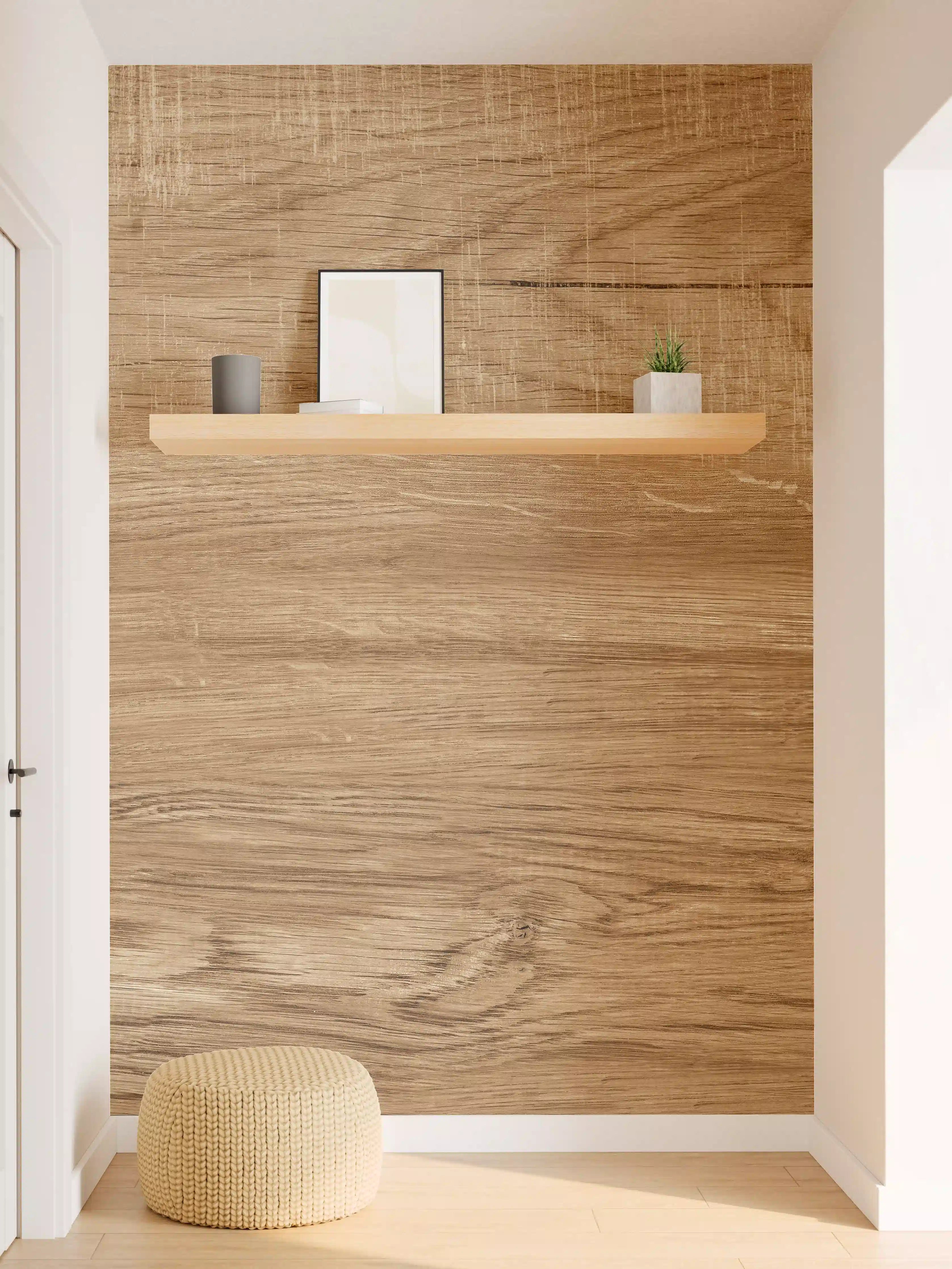 Wandverkleidung Flur - Natürliche Braune Walnussholz-Struktur