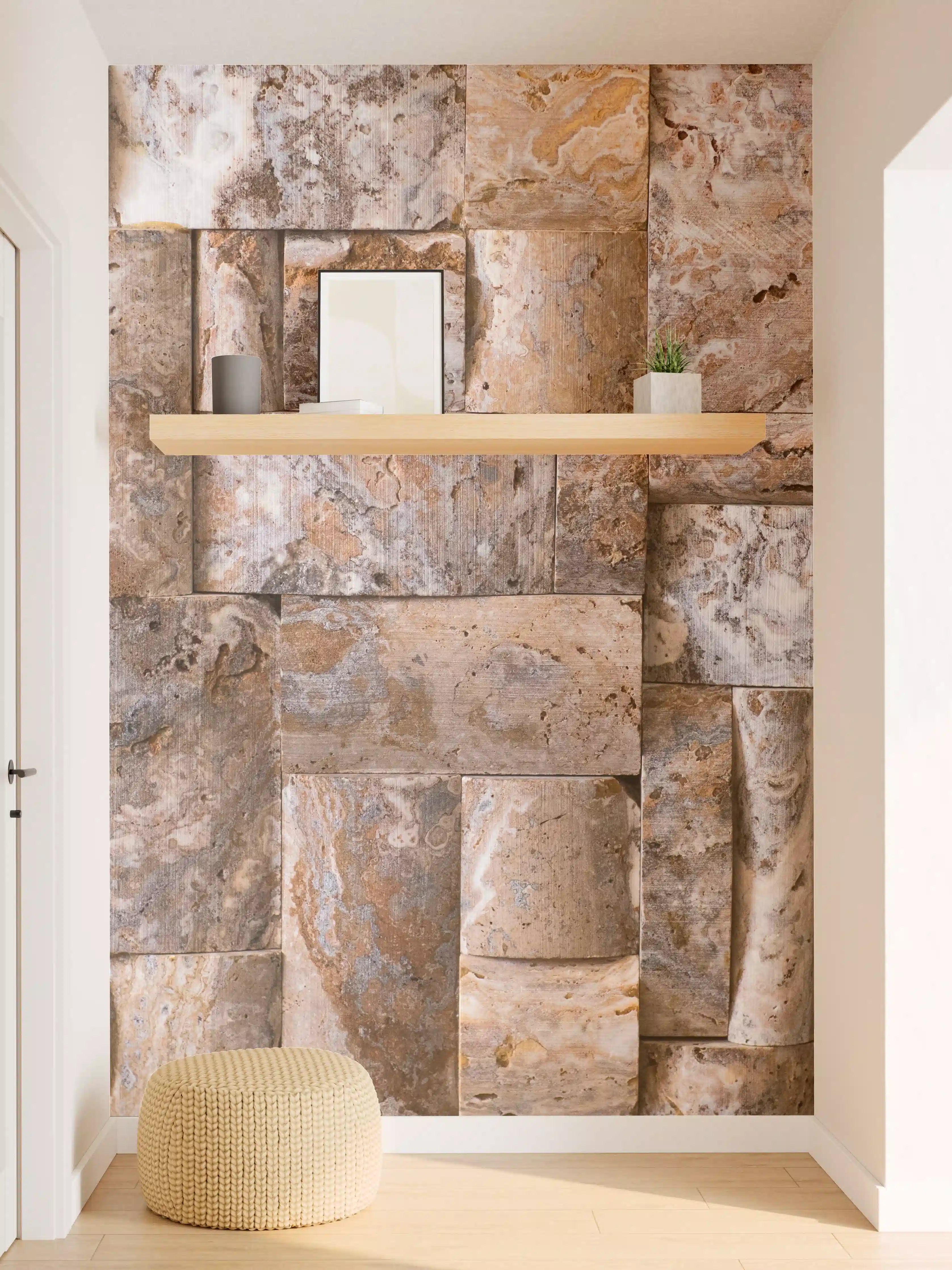 Wandverkleidung Flur - Natürliche Steinmauer – Rustikaler Look