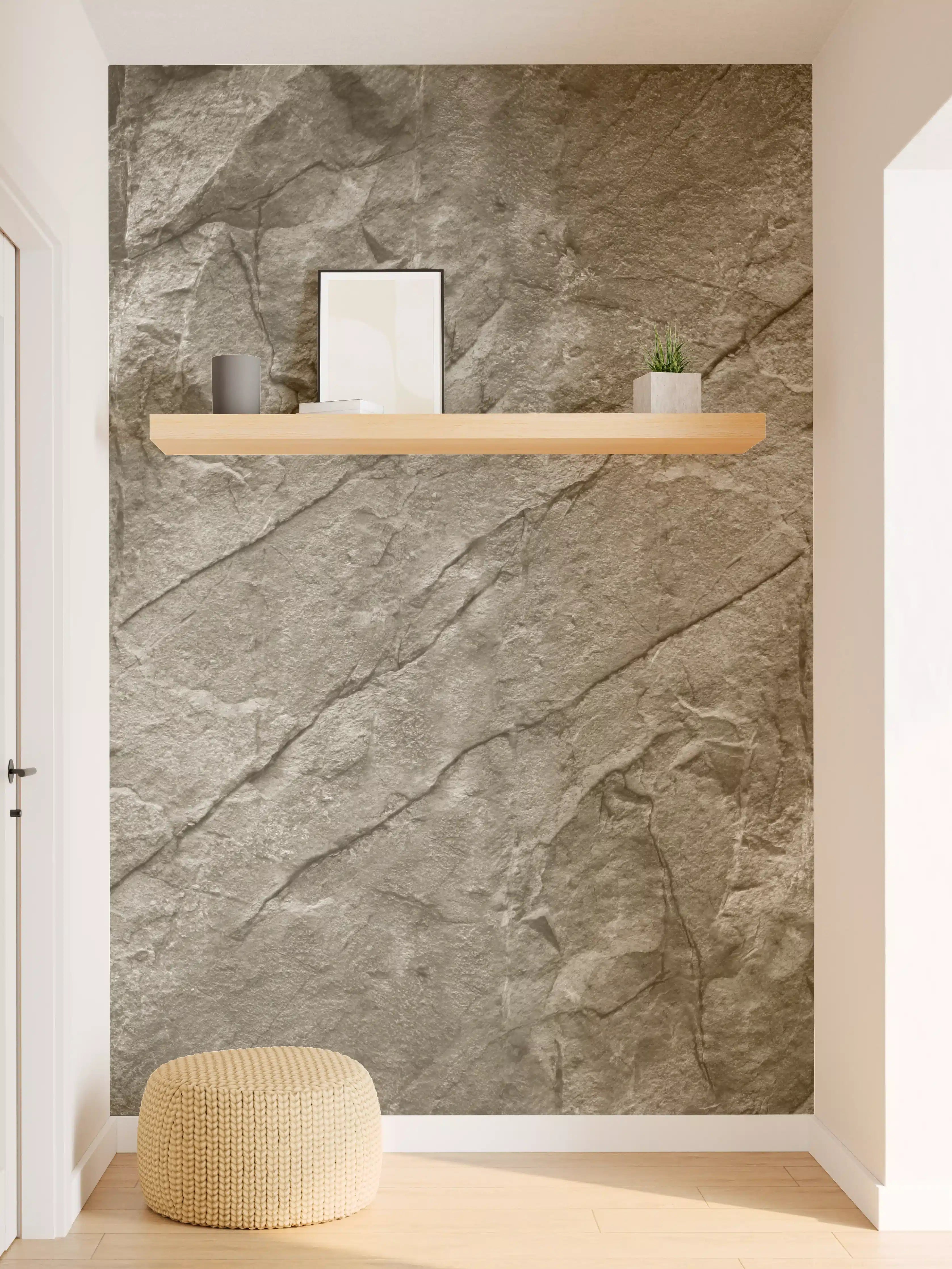 Wandverkleidung Flur - Natürliche Steinstruktur in Nahaufnahme