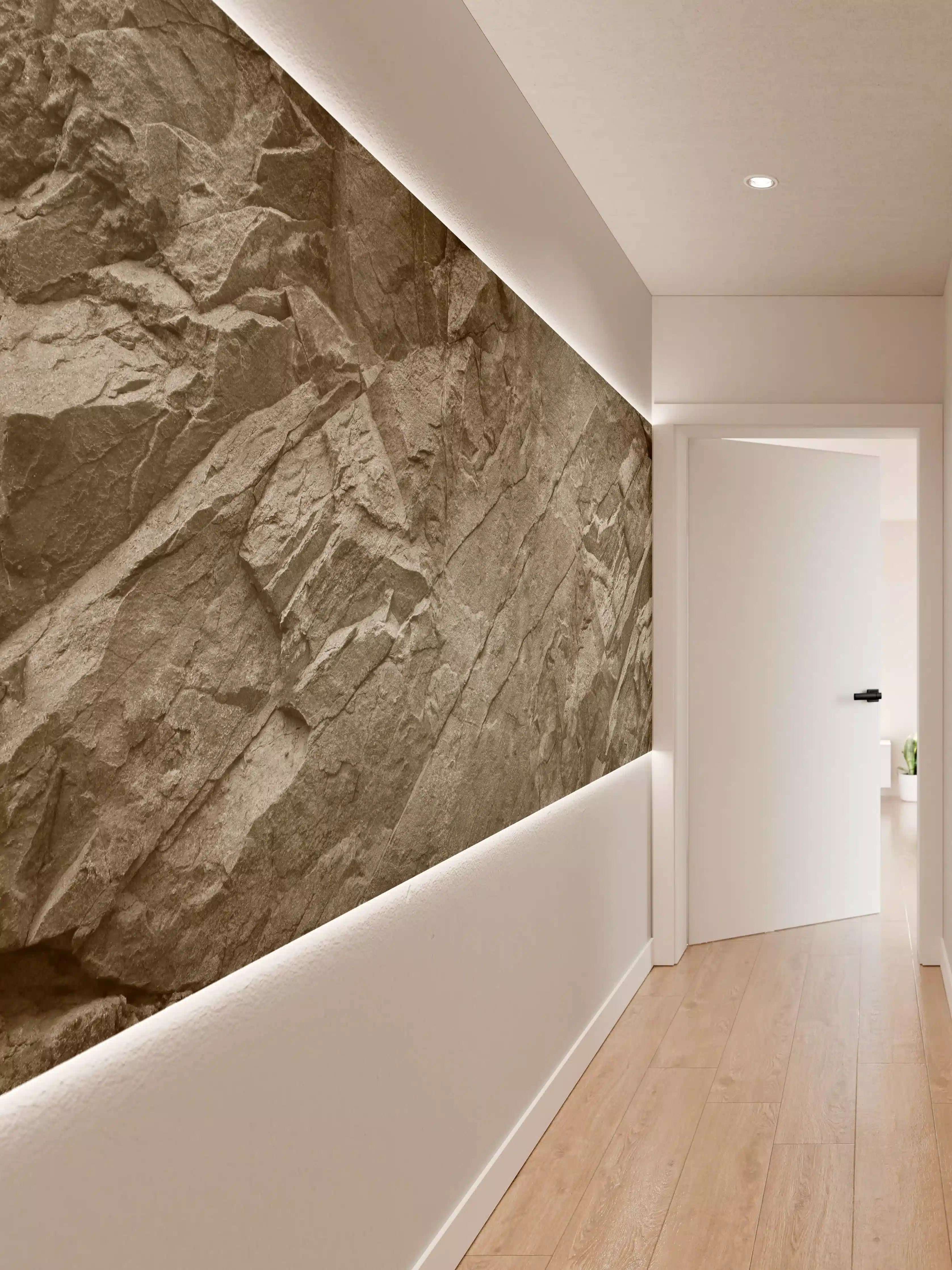 Wandverkleidung Flur - Natürliche Steinstruktur in Nahaufnahme