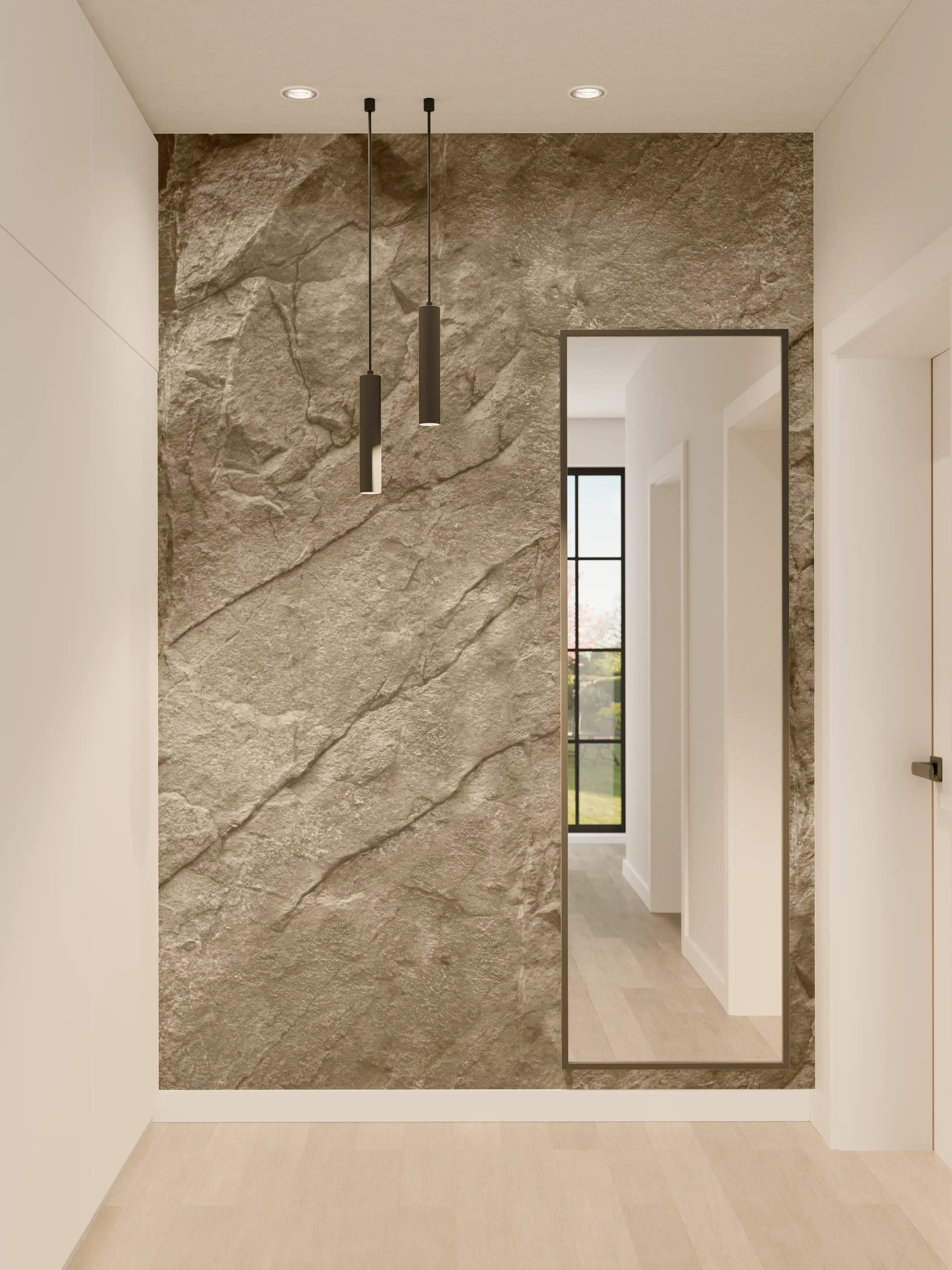 Wandverkleidung Flur - Natürliche Steinstruktur in Nahaufnahme