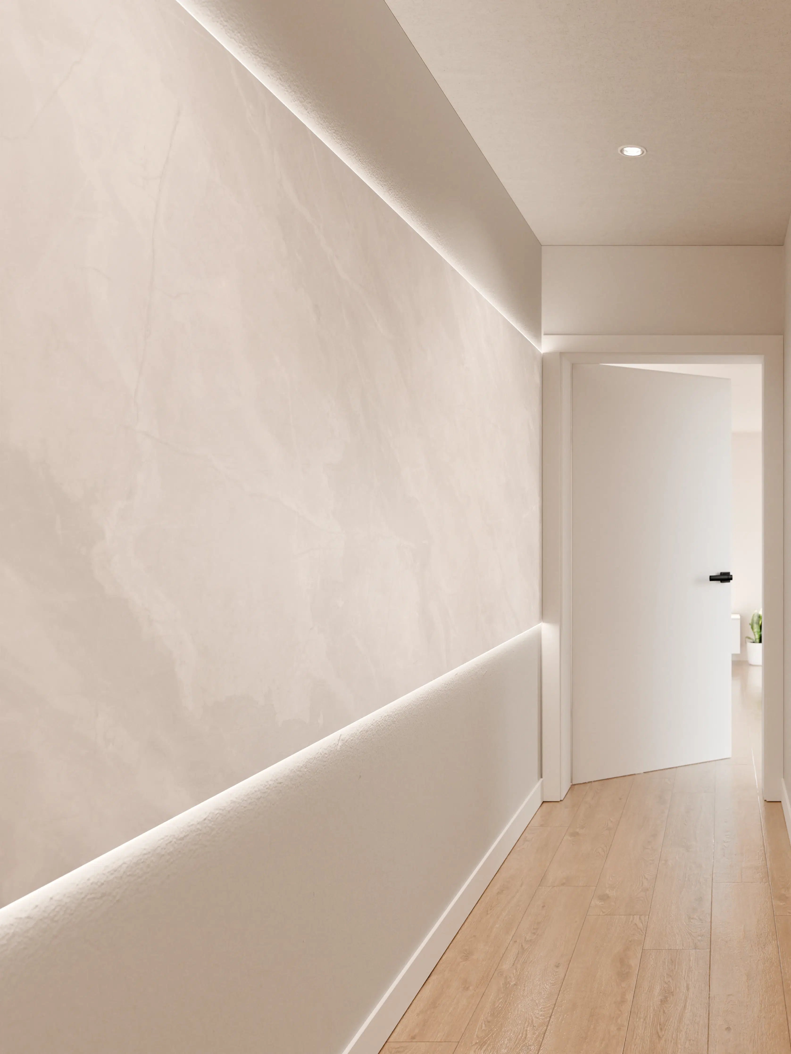 Wandverkleidung Flur - Natürliche weiße Marmortextur