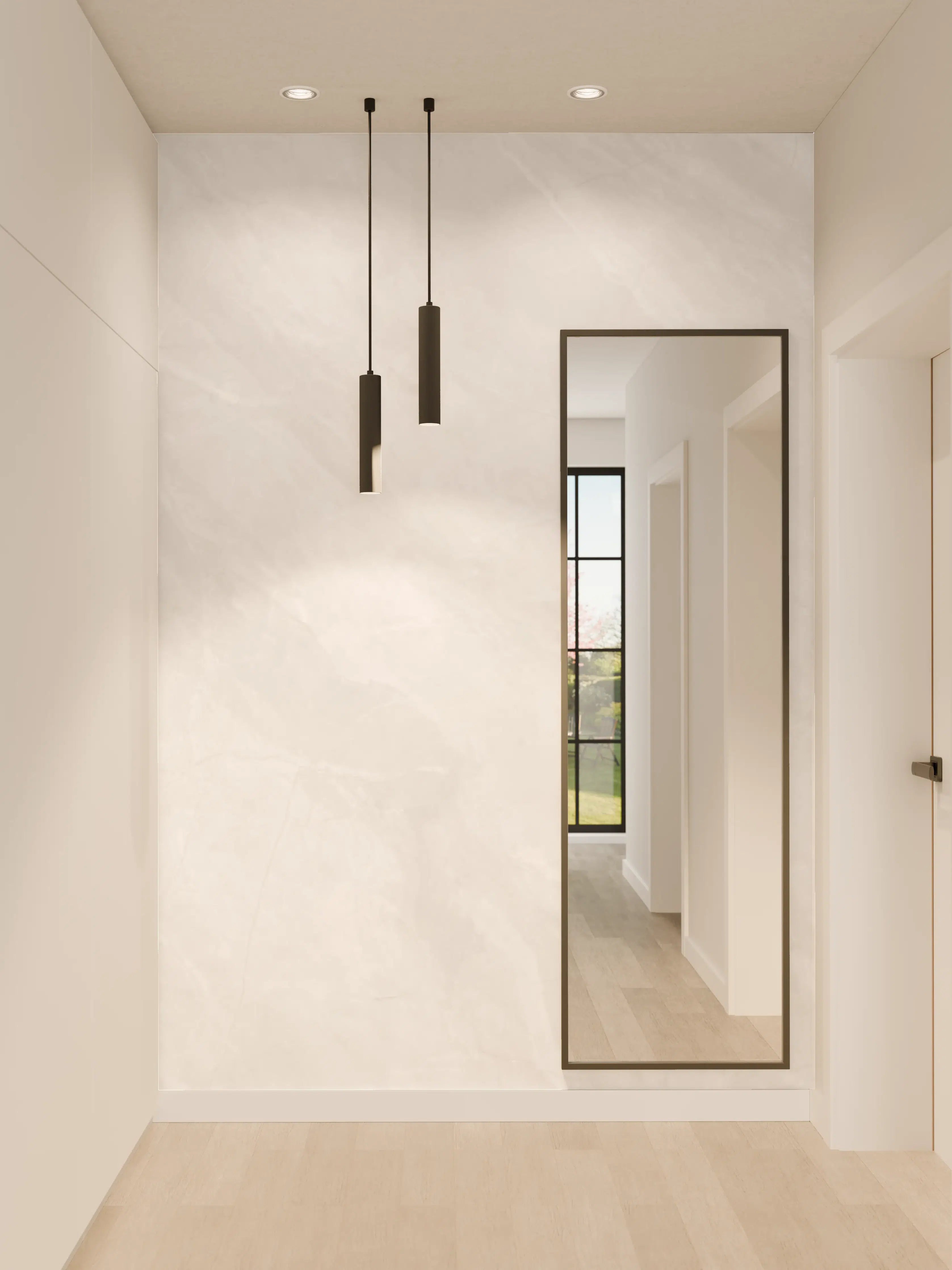 Wandverkleidung Flur - Natürliche weiße Marmortextur