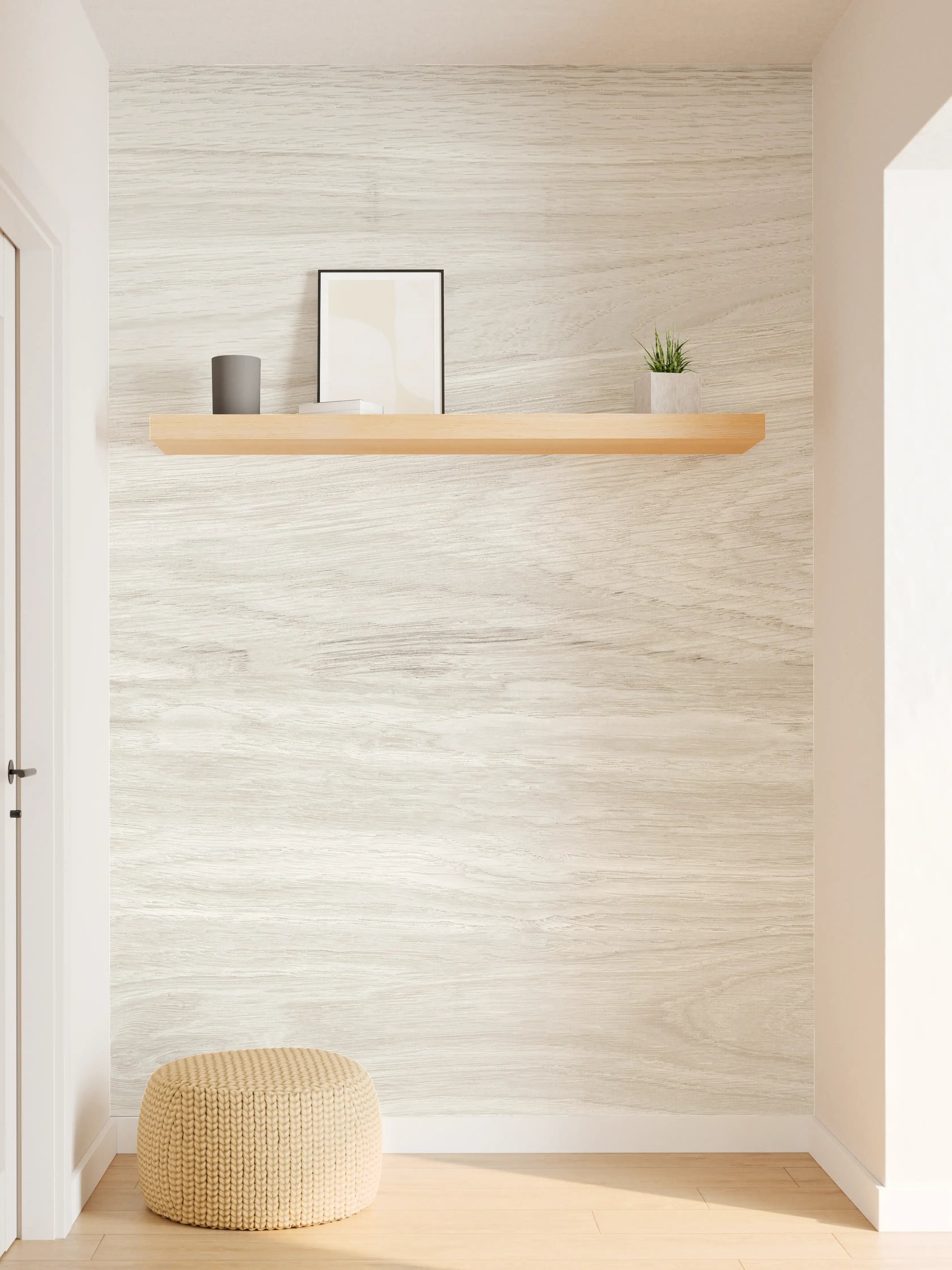 Wandverkleidung Flur - Natürliches helles Holzmuster