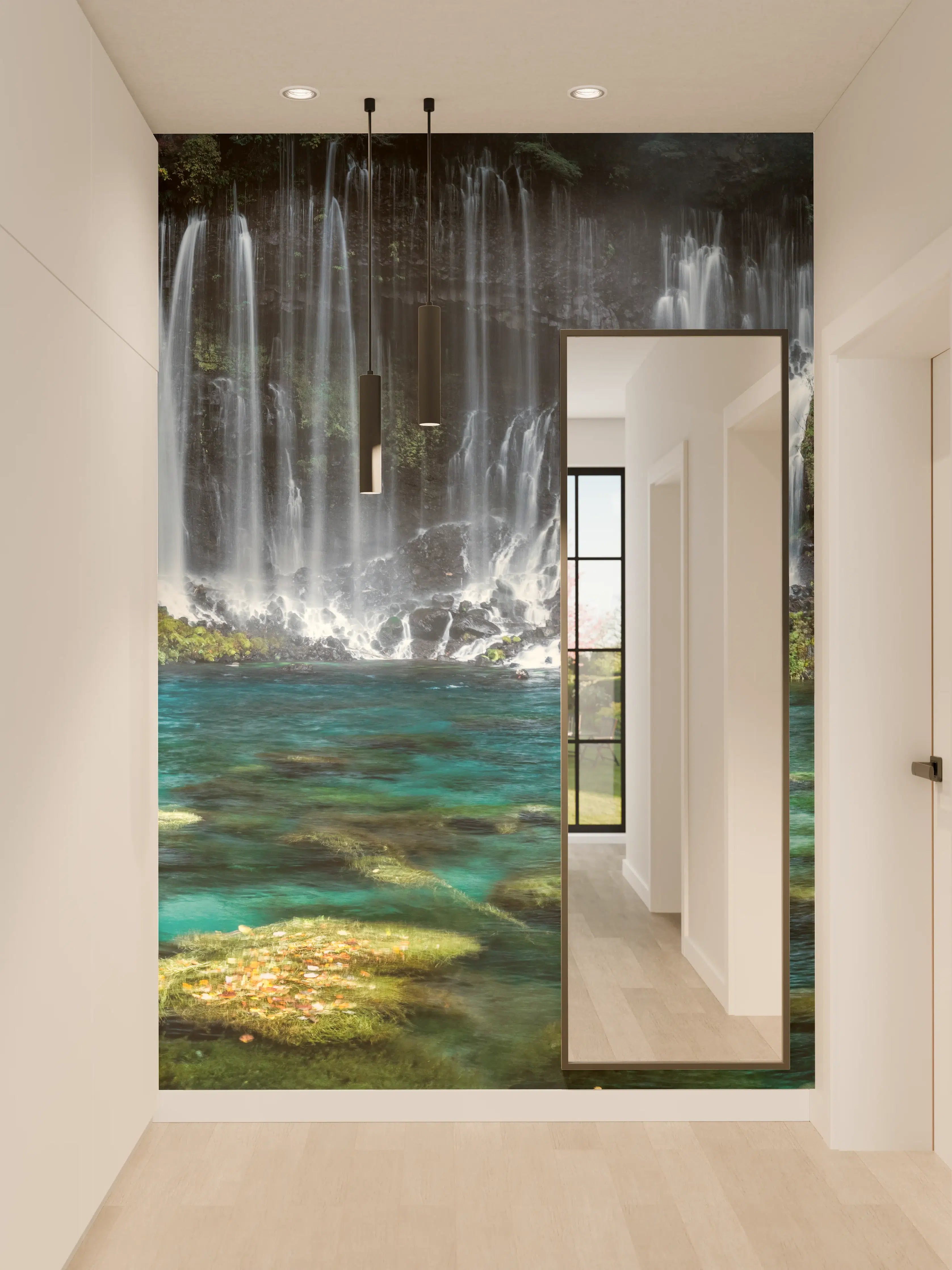 Wandverkleidung Flur - Naturidyll Wasserfall