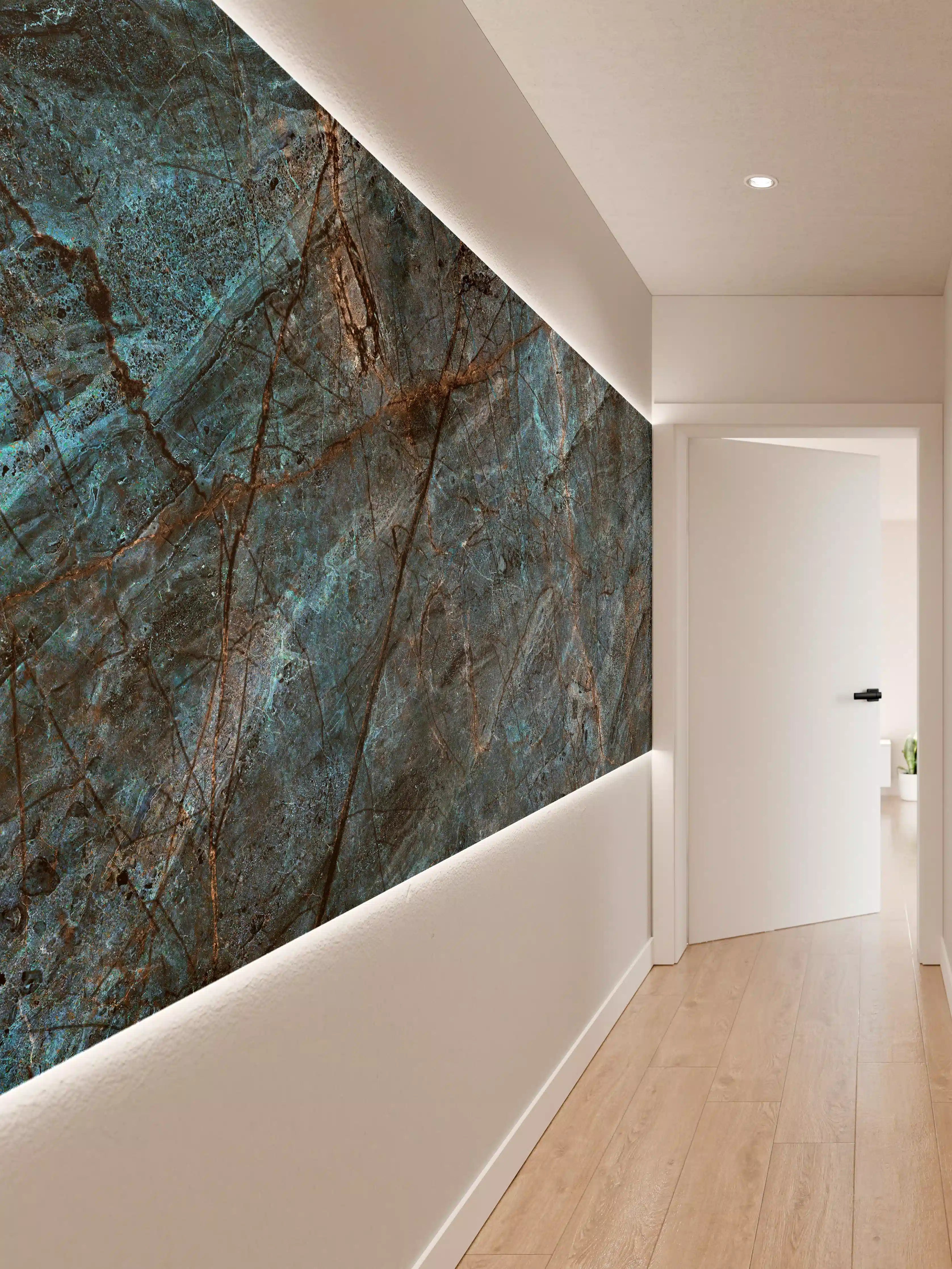 Wandverkleidung Flur - Naturinspirierte Wanddekoration in Dunkeltönen