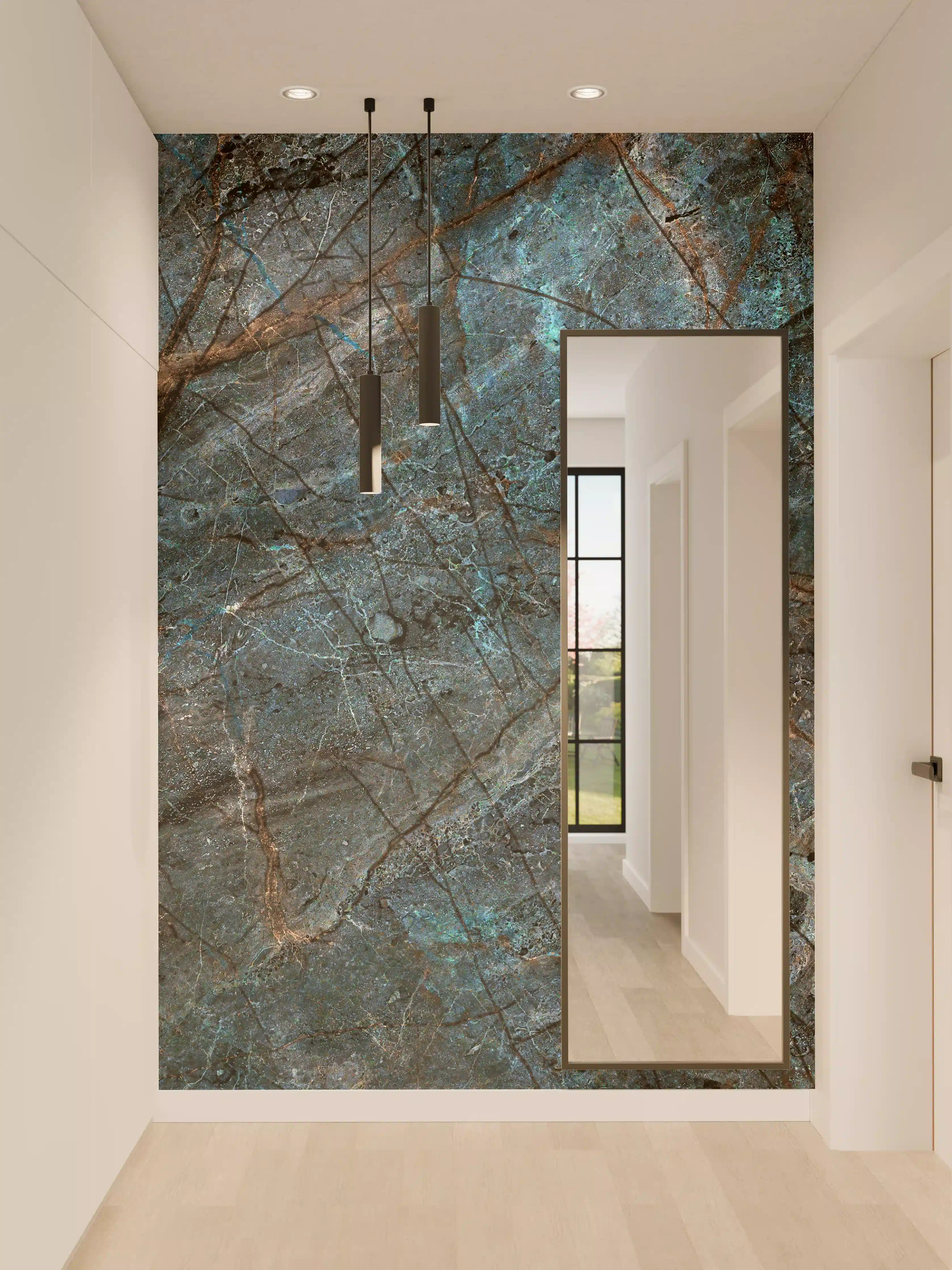 Wandverkleidung Flur - Naturinspirierte Wanddekoration in Dunkeltönen