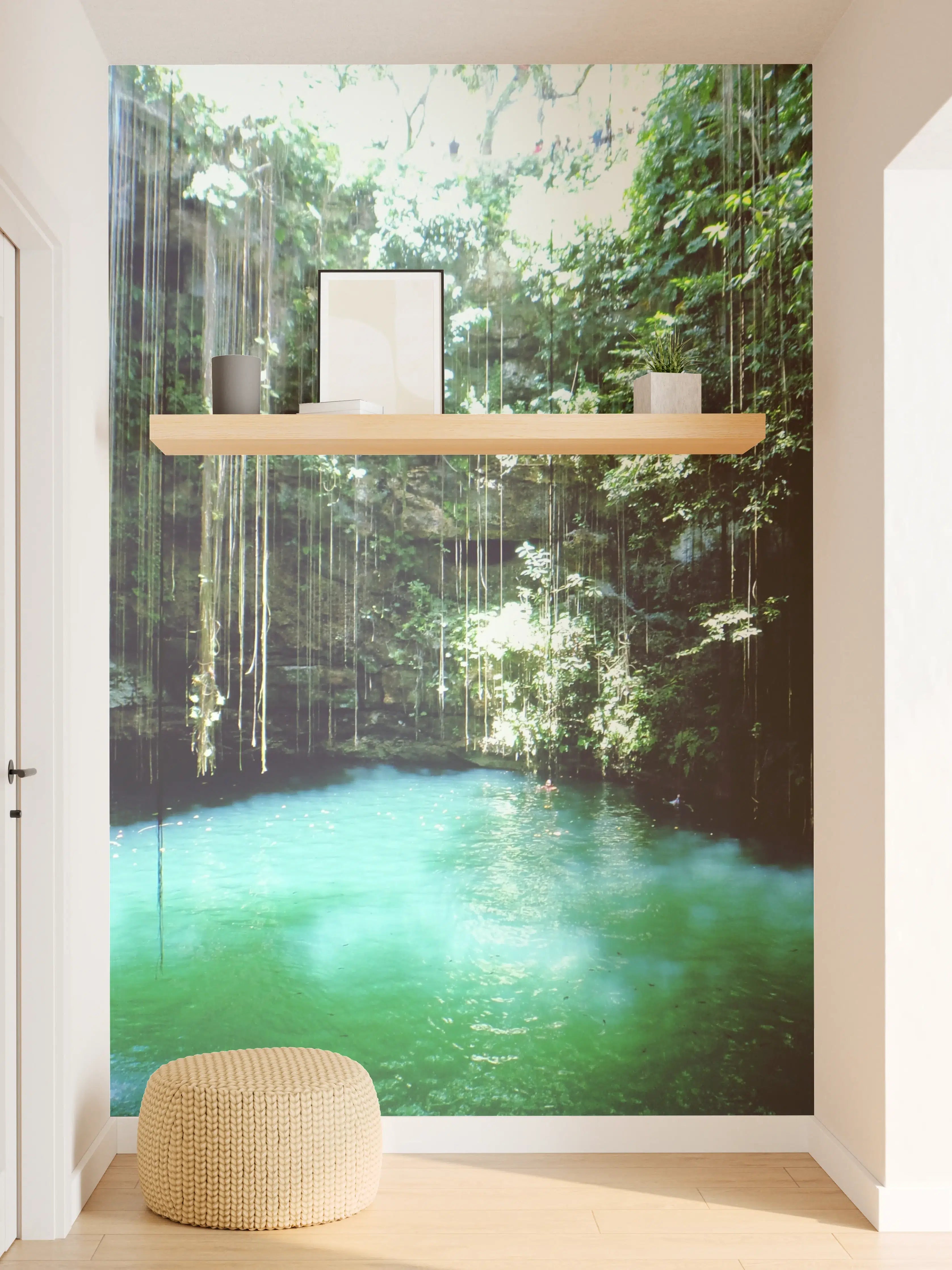 Wandverkleidung Flur - Naturparadies Wasserfall im Dschungel