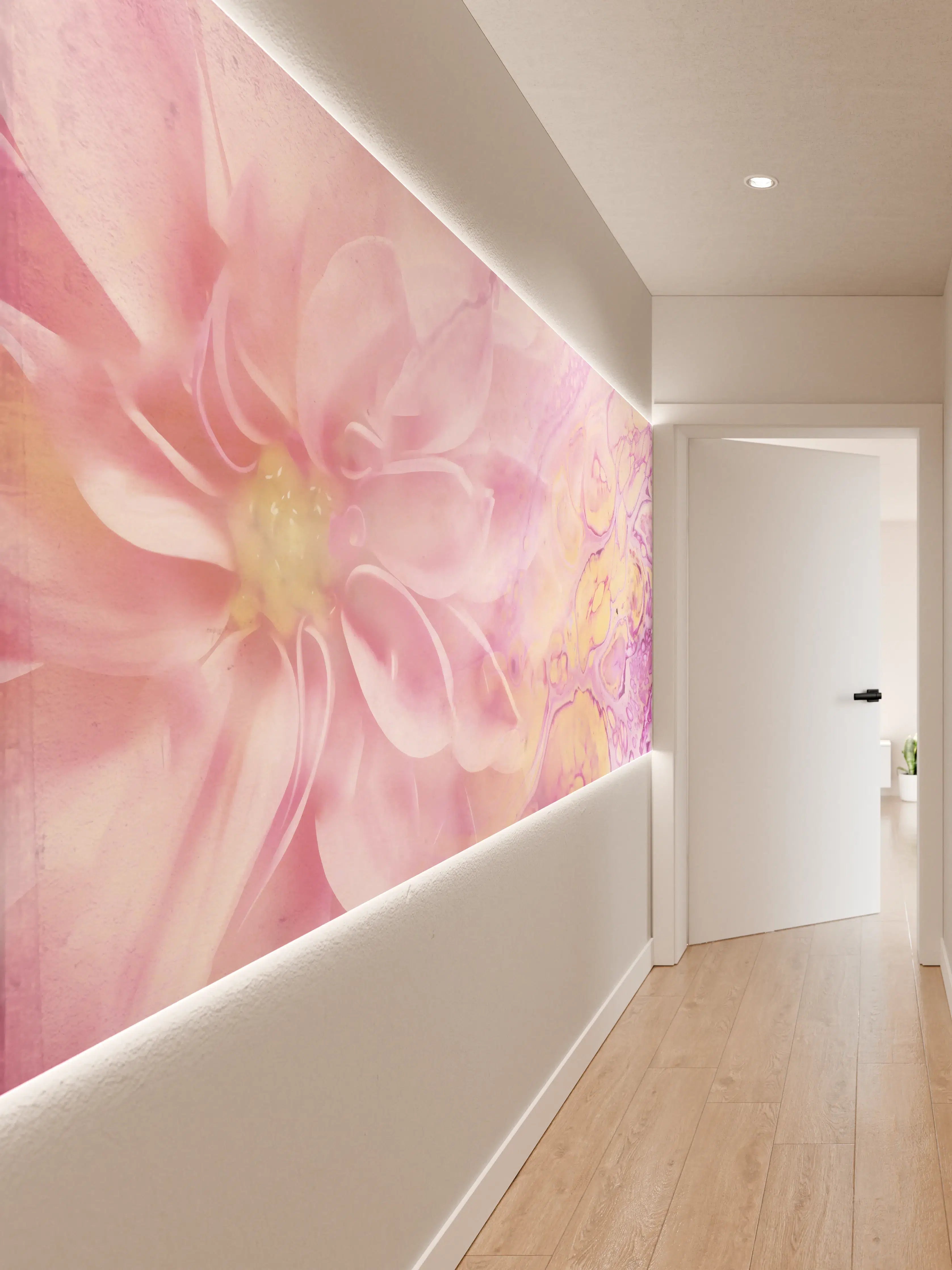 Wandverkleidung Flur - Nebelhafte Wasserfarben mit blühenden Grautönen